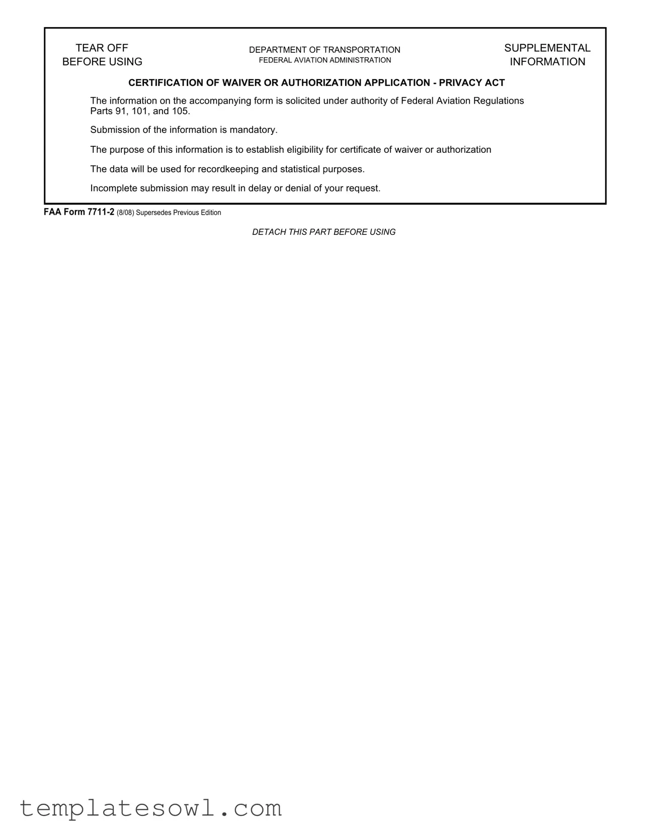 Fill Out Your Faa 7711 2 Form