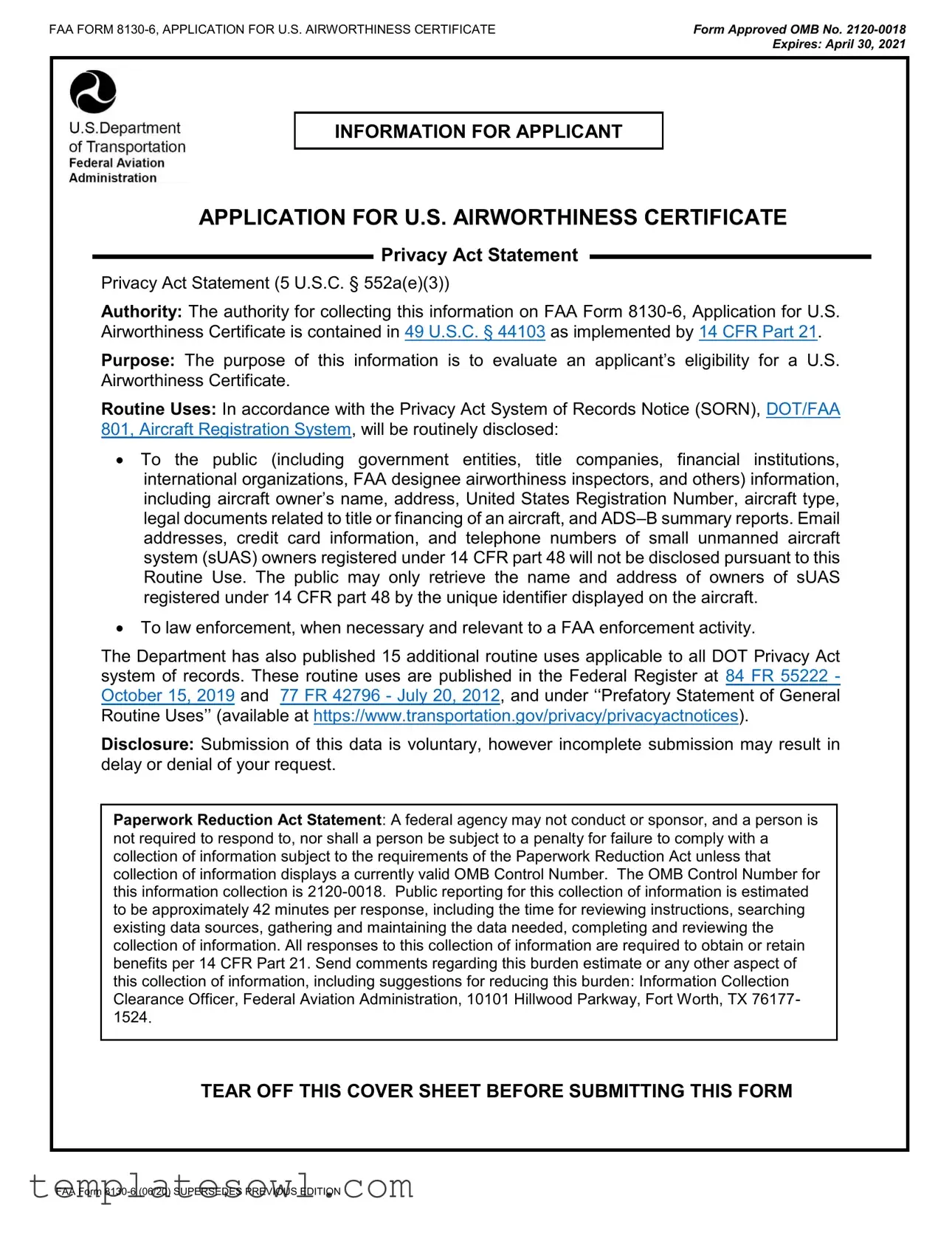 Fill Out Your Faa 8130 6 Form