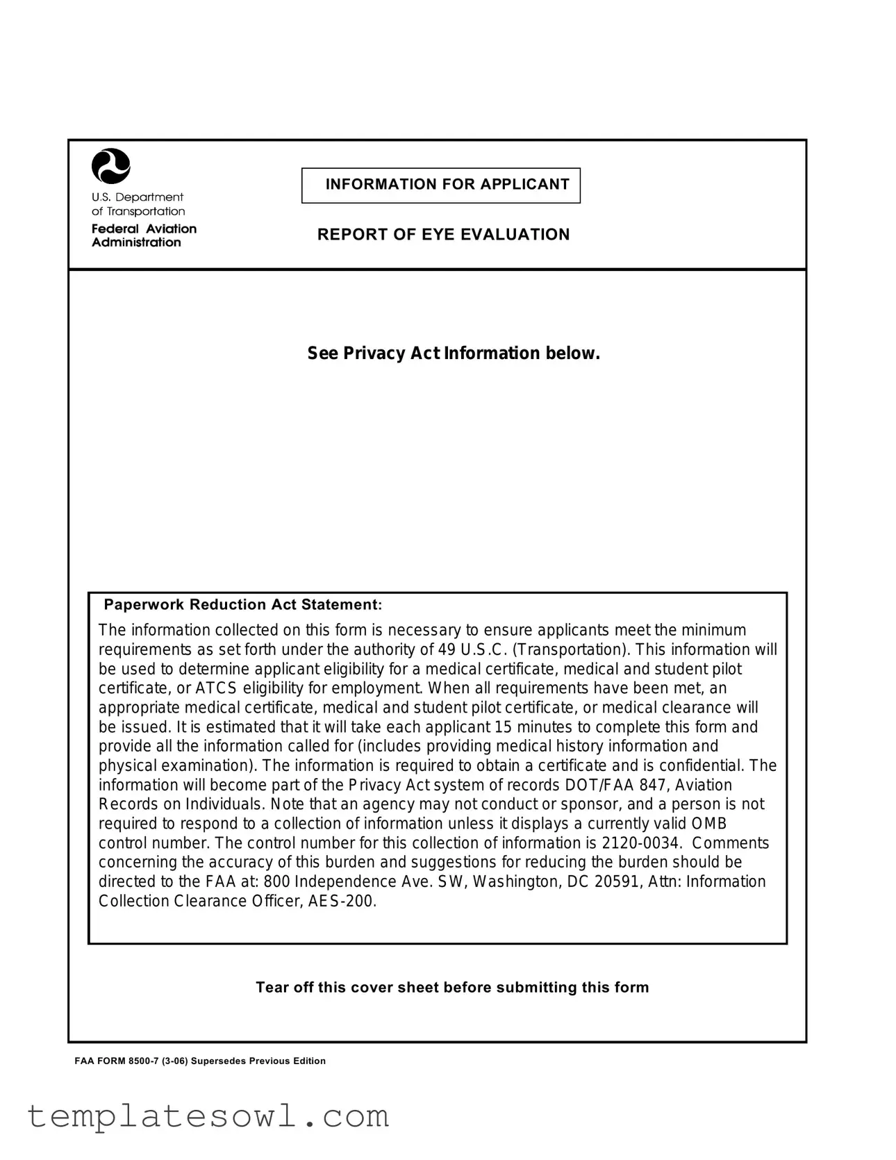 Fill Out Your Faa 8500 7 Form