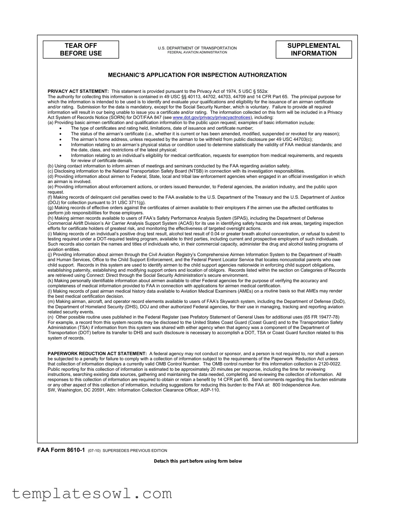Fill Out Your Faa 8610 1 Form