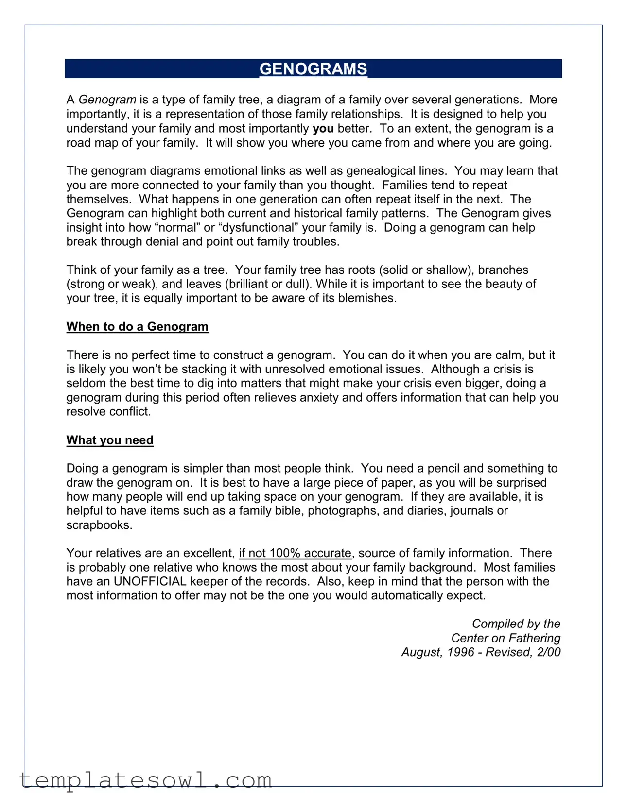 Fill Out Your Family Genogram Form