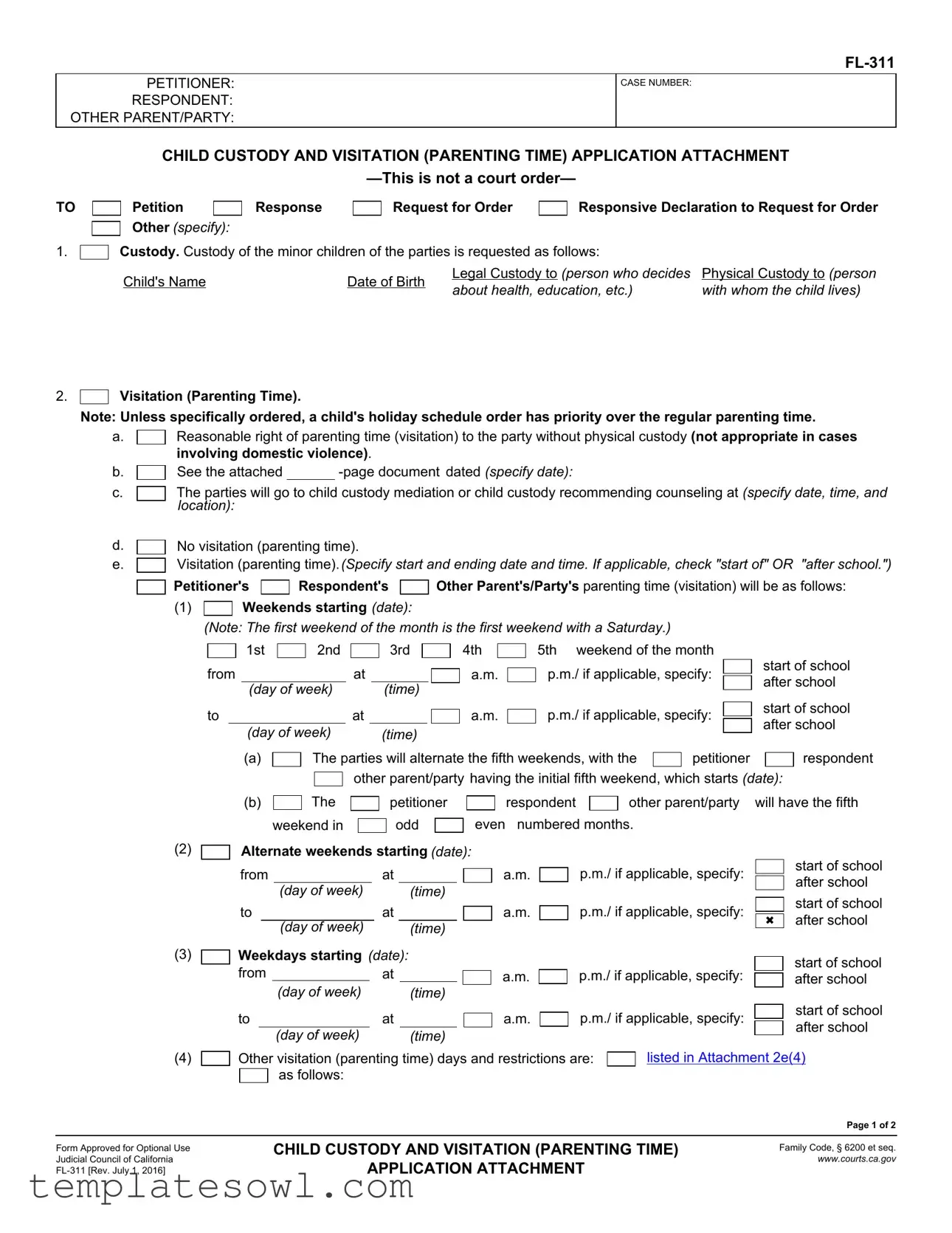 Fill Out Your Family Law Fl 311 Form