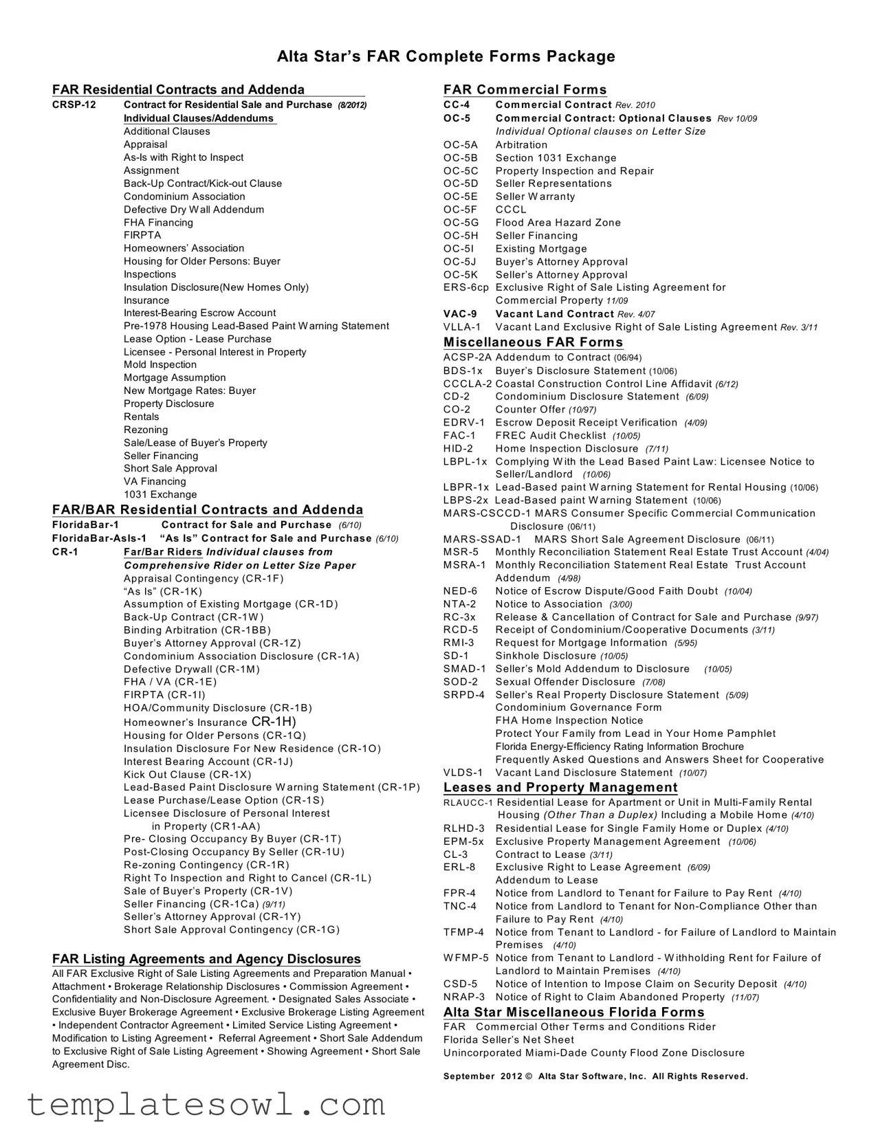 Fill Out Your Far Contract Form