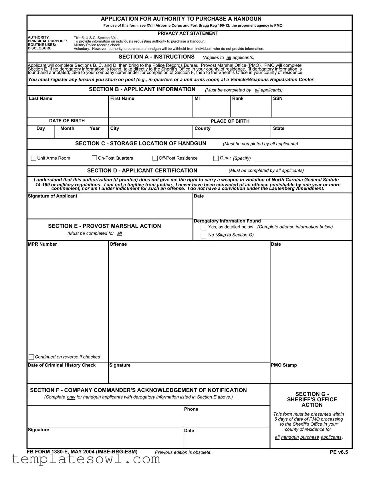 Fill Out Your Fb 1380 E Form