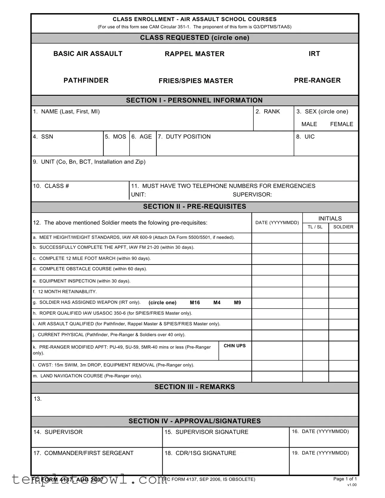 Fill Out Your Fc 4137 Form