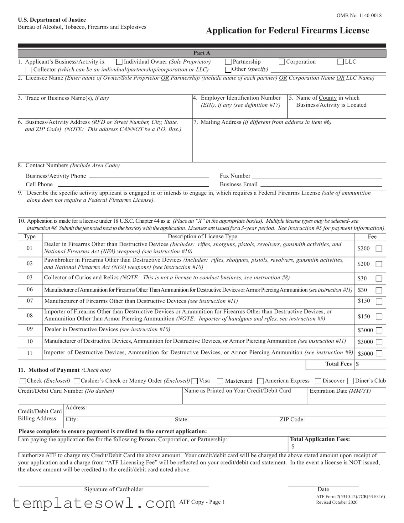 Fill Out Your Federal Firearms License Application Form
