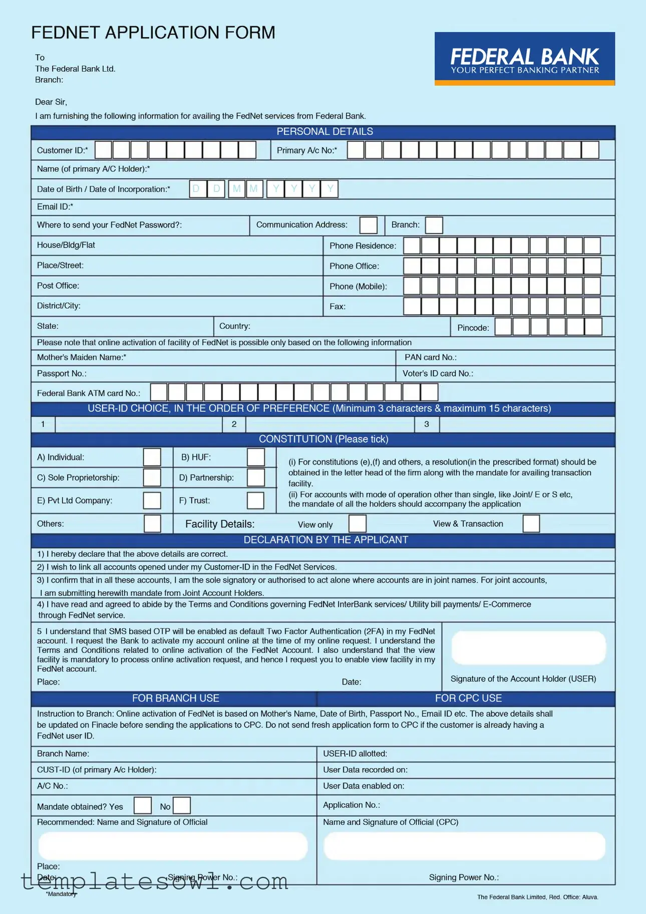 Fill Out Your Fednet Application Form