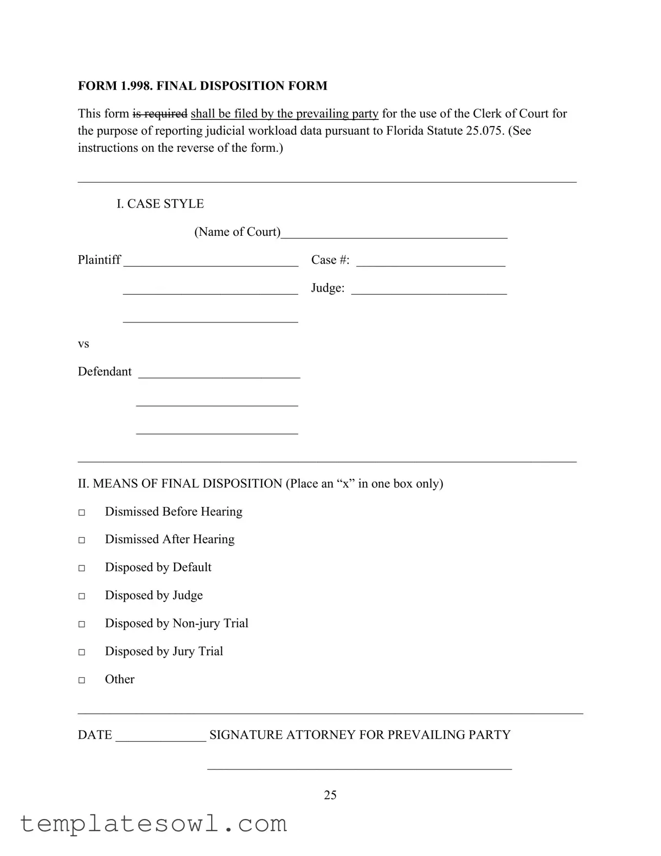 Fill Out Your Final Disposition Form