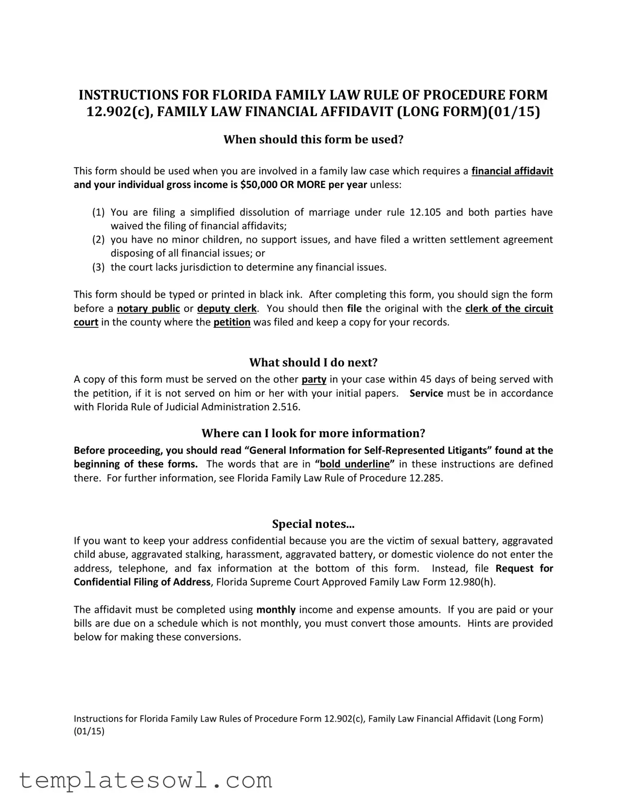 Fill Out Your Financial Affidavit 12 902 C Form