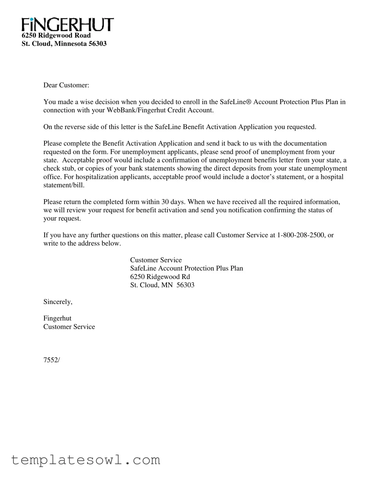 Fill Out Your Fingerhut Safeline Form