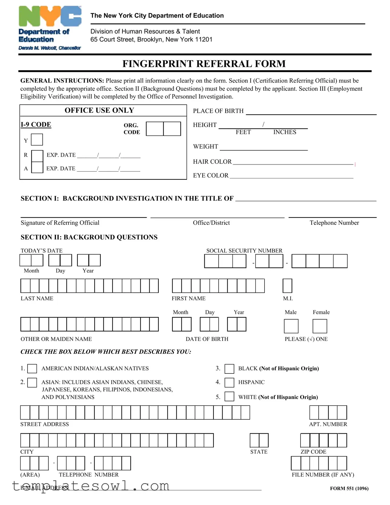 Fill Out Your Fingerprint Referral Form