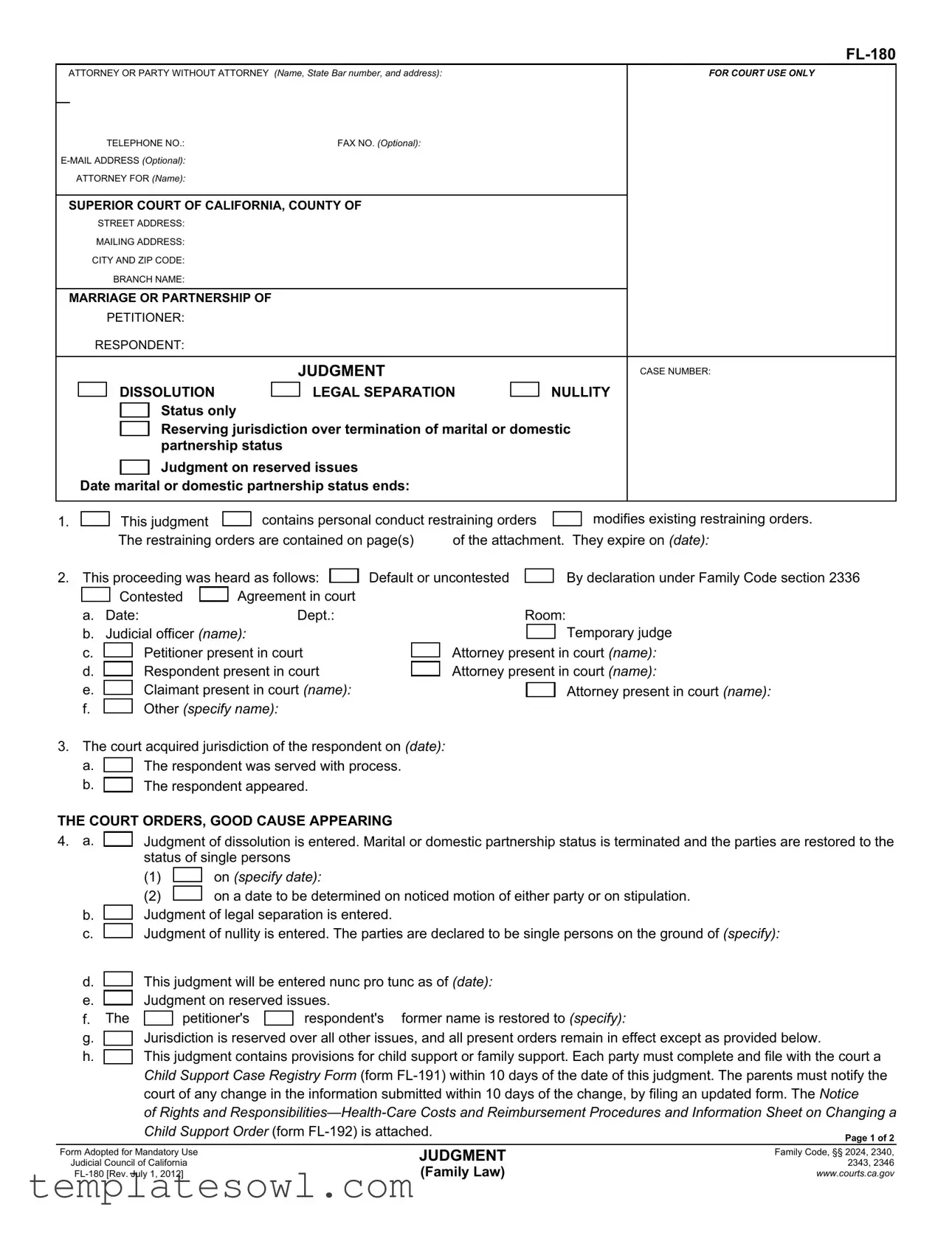 Fill Out Your Fl 180 Form
