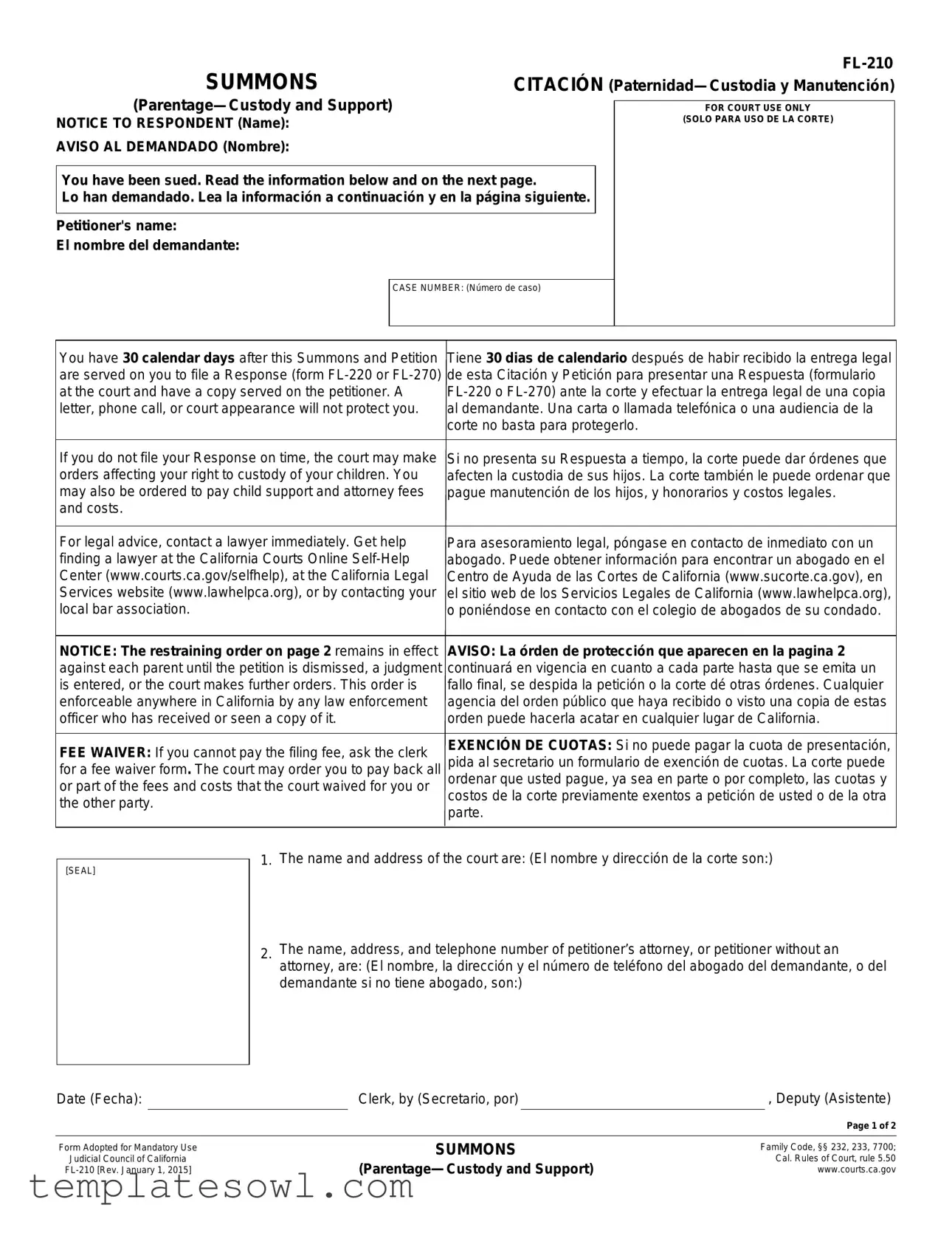 Fill Out Your Fl 210 Form