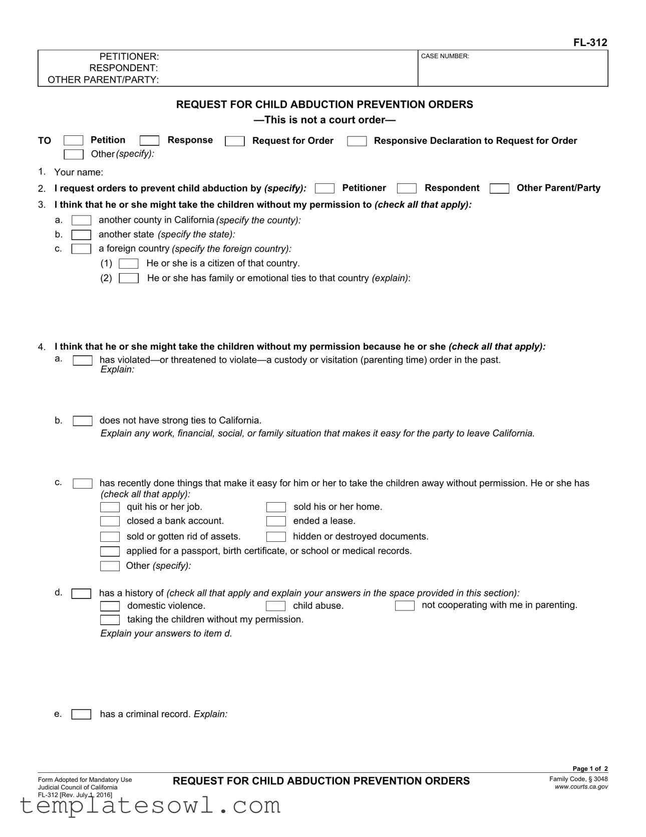 Fill Out Your Fl 312 Form