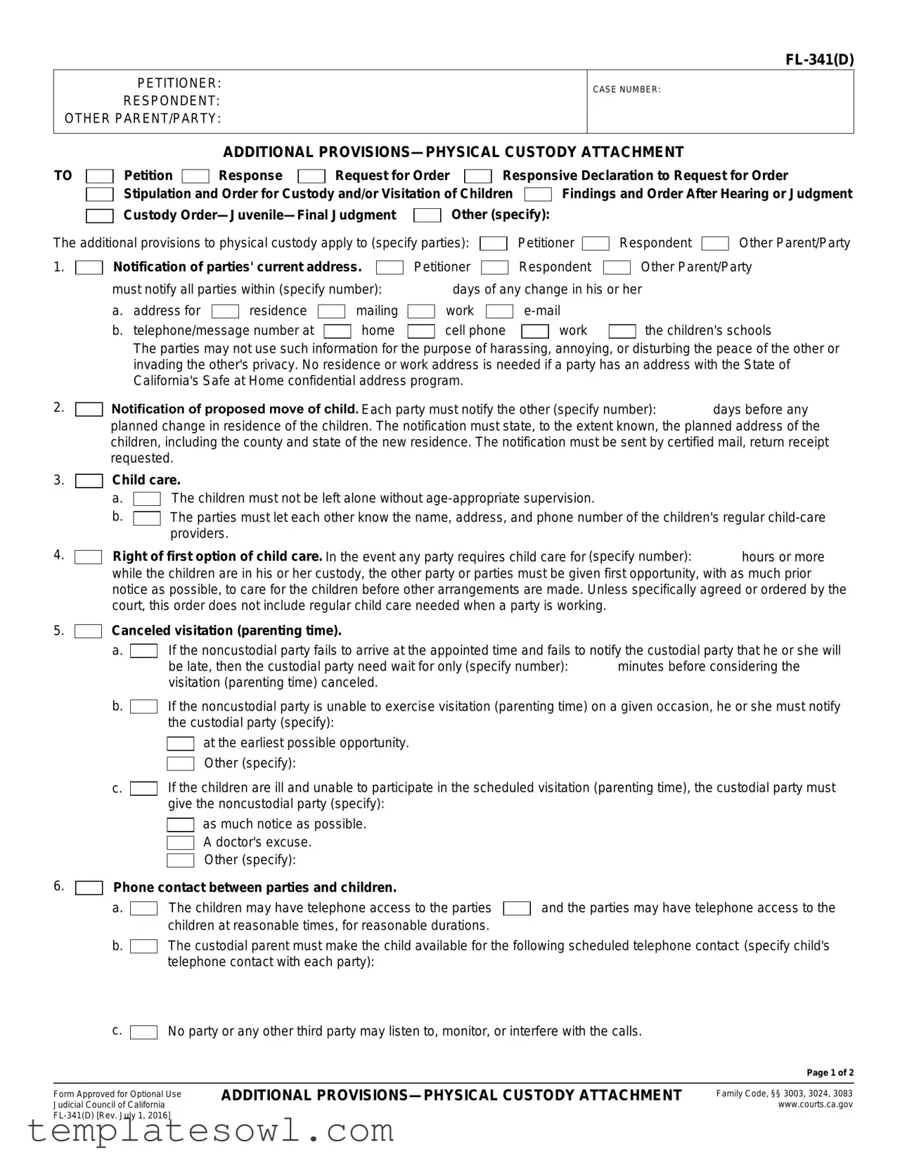 Fill Out Your Fl 341 D Form