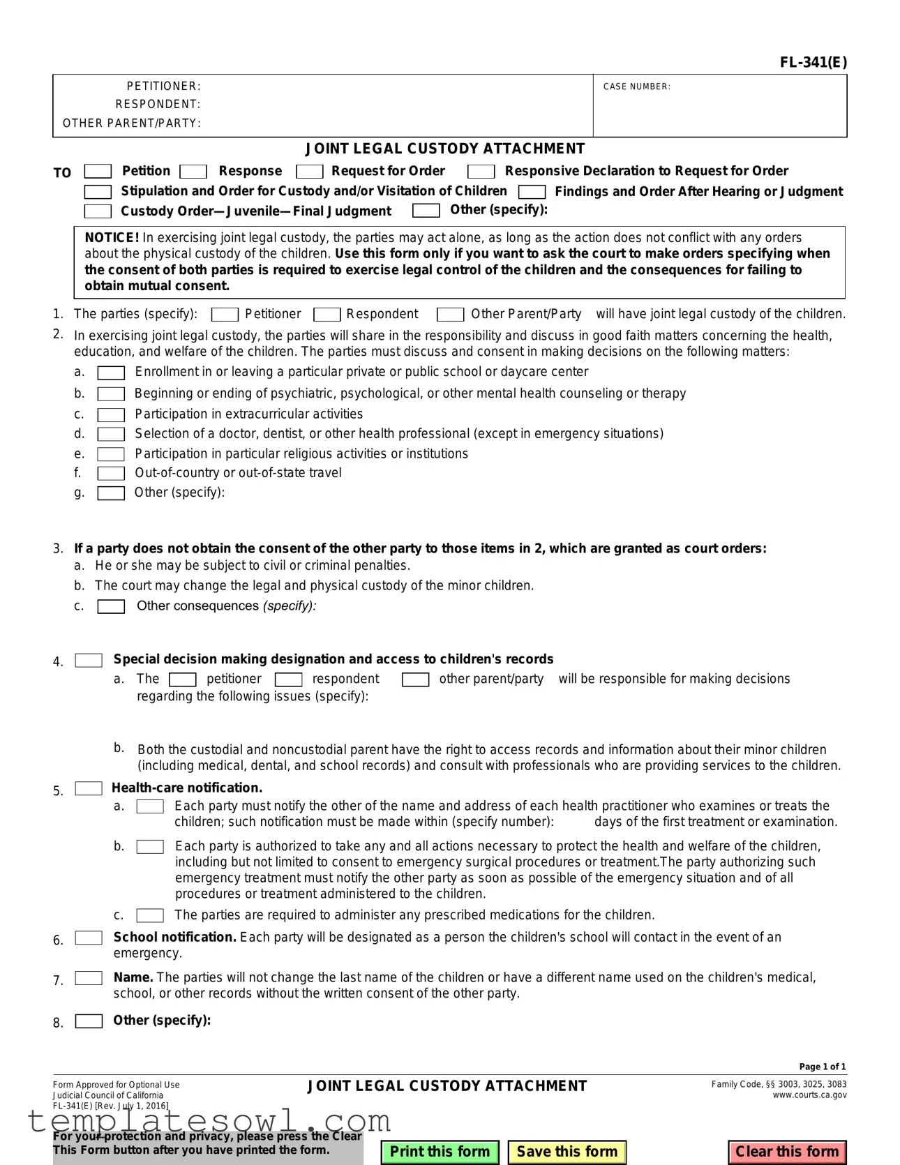 Fill Out Your Fl 341 E Form