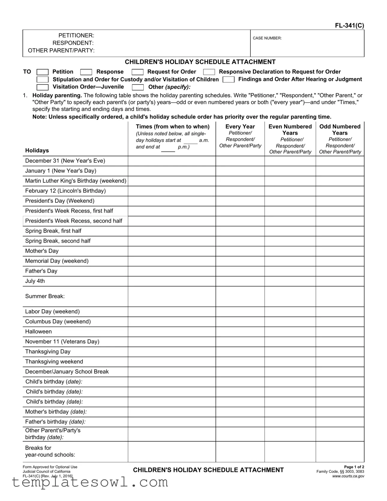 Fill Out Your Fl 341C Form