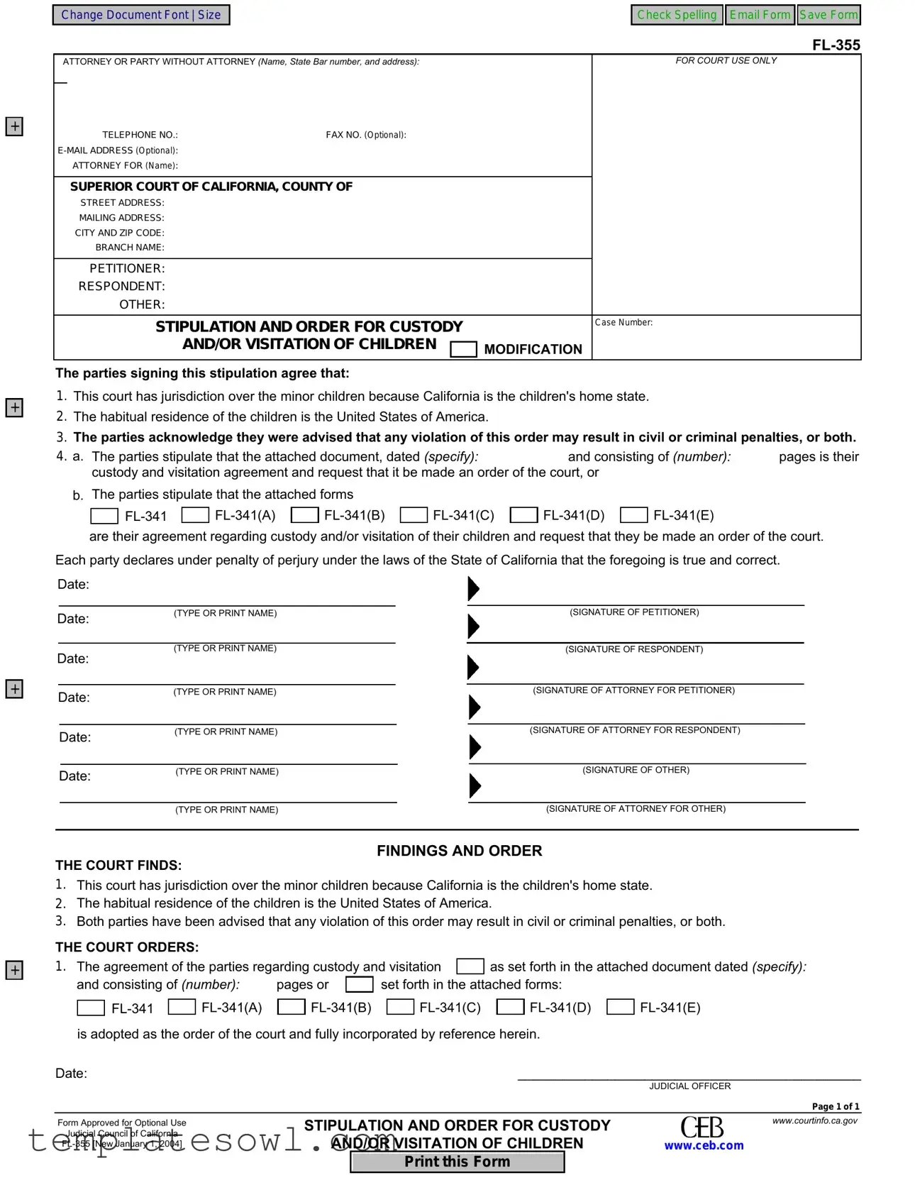Fill Out Your Fl 355 Form