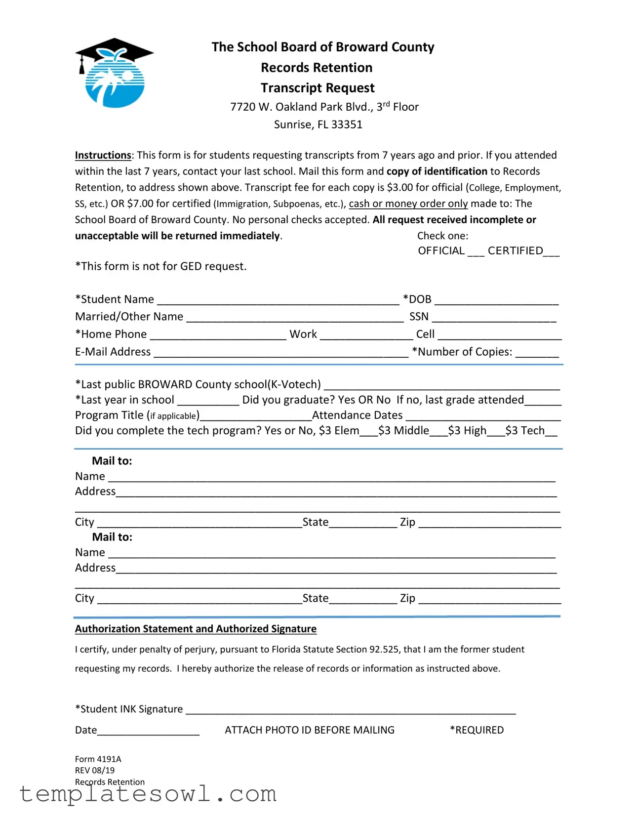 Fill Out Your Florida 4191A Form