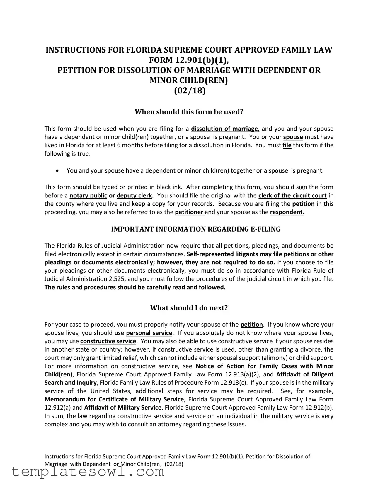 Fill Out Your Florida Divorce Decree Form