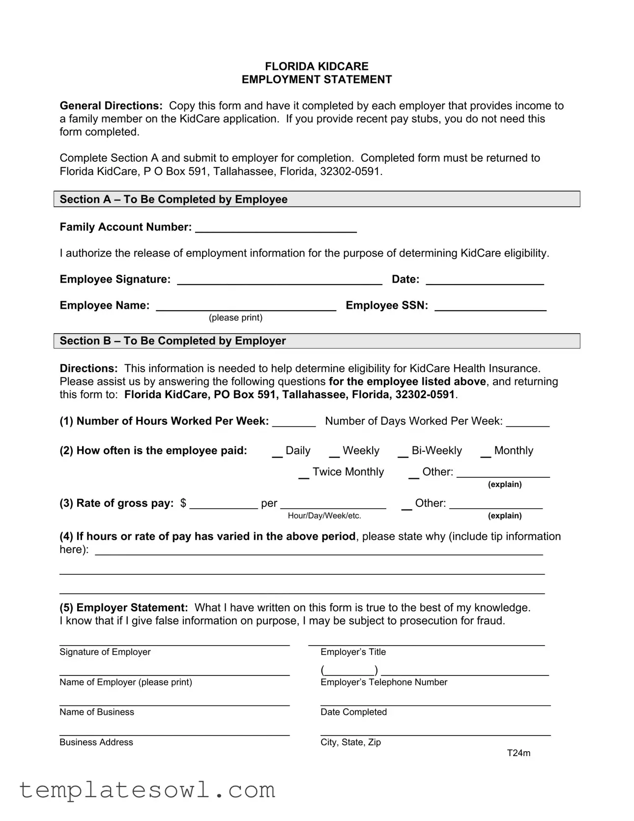 Fill Out Your Florida Kidcare Form