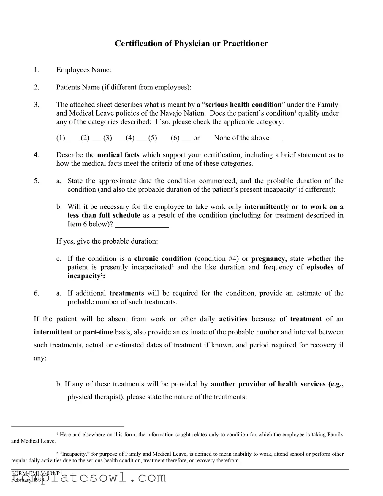 Fill Out Your Fmlv 001 Form