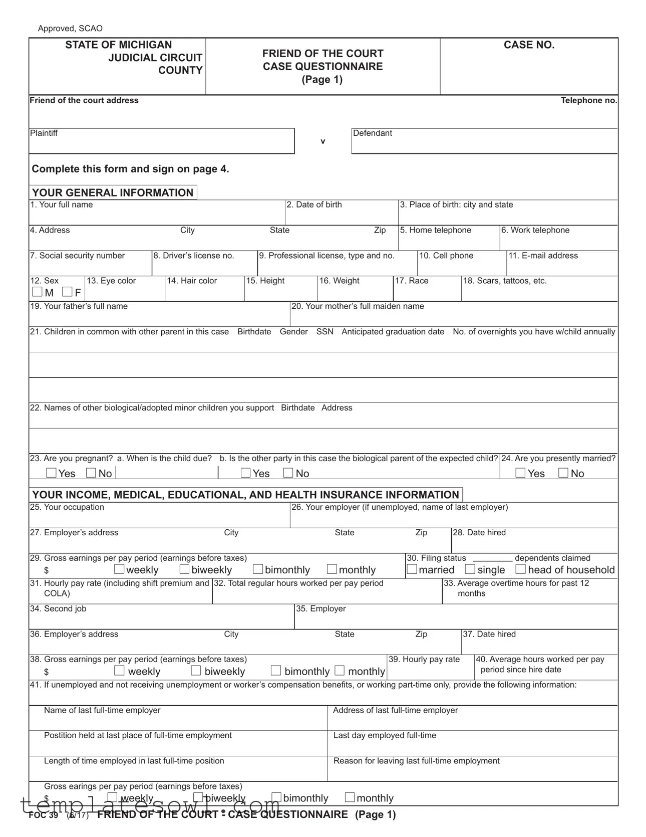 Fill Out Your Foc 39 Form