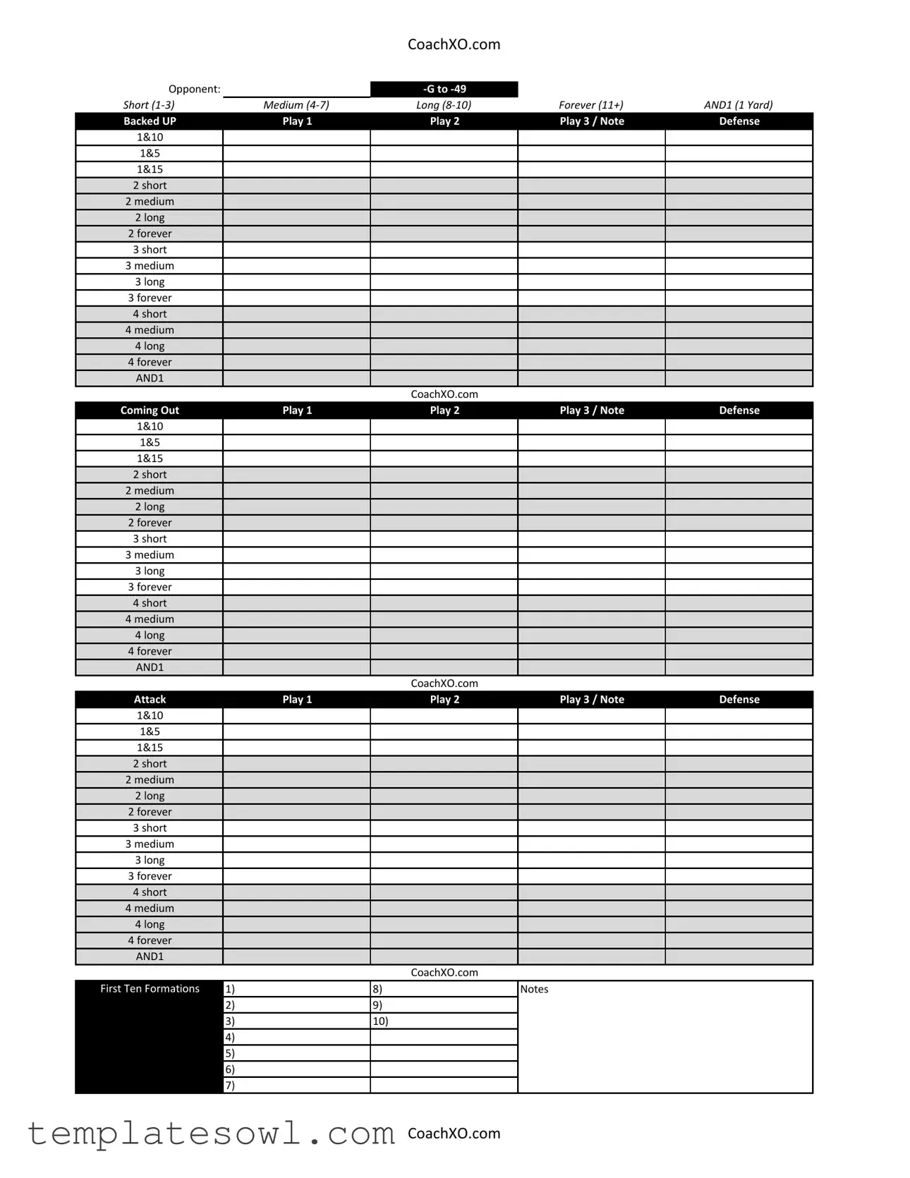 Fill Out Your Football Play Diagram Form