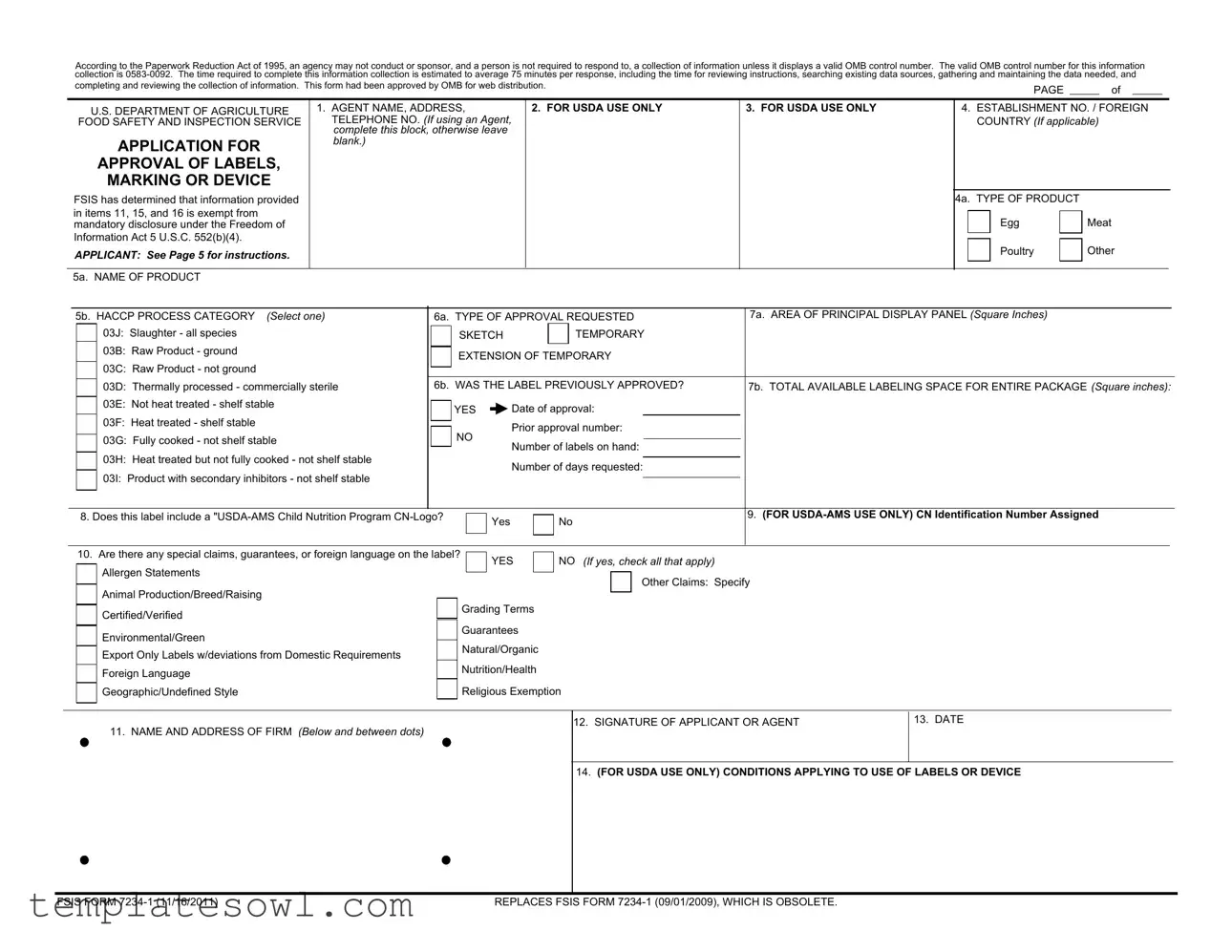 Fill Out Your Fsis 7234 1 Form