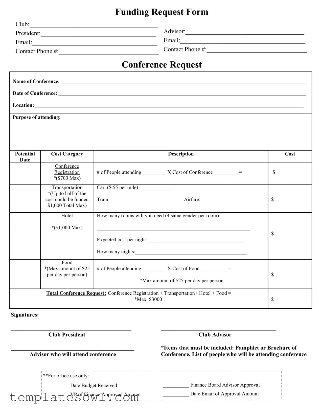 Fill Out Your Funding Request Form