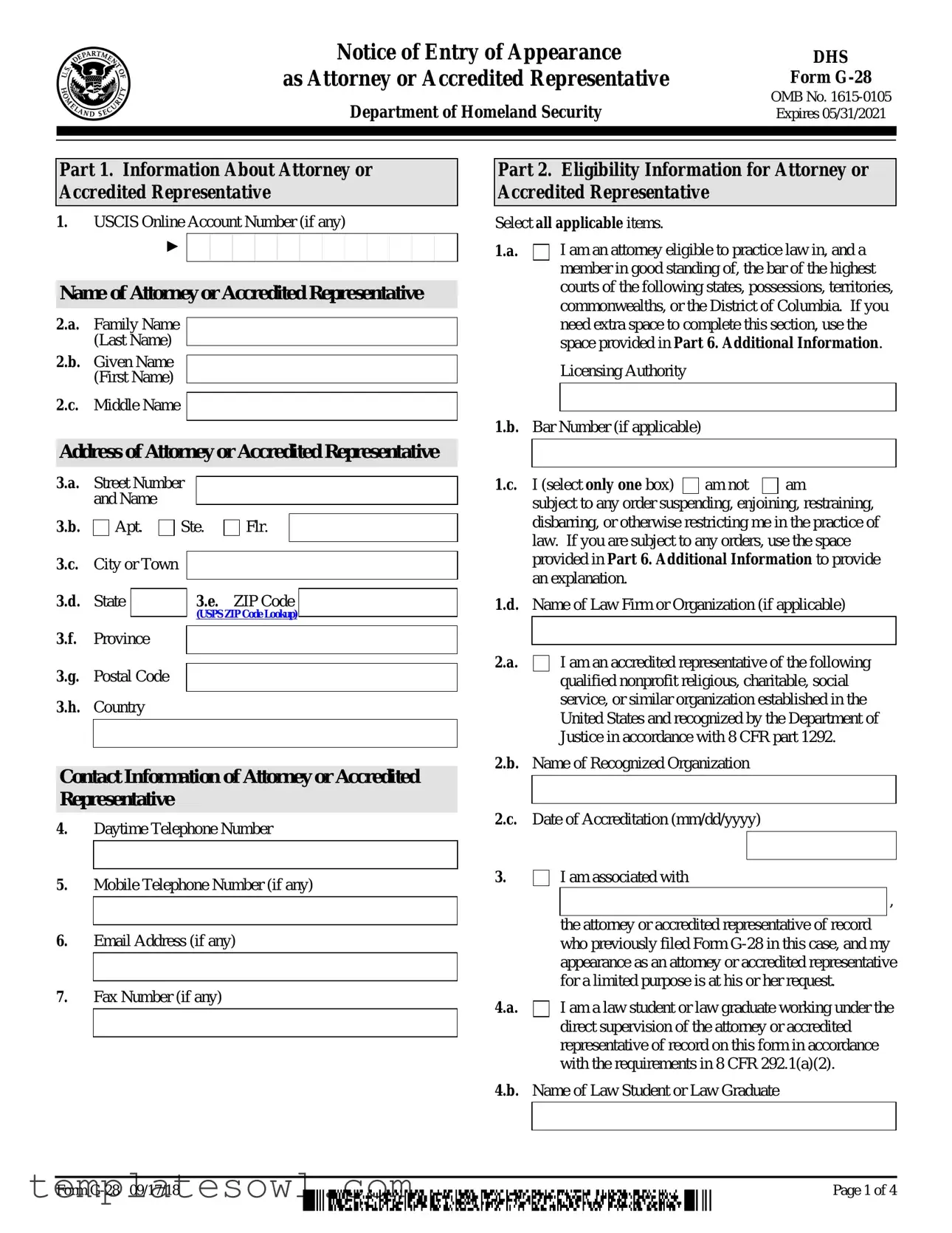 Fill Out Your G28 Form