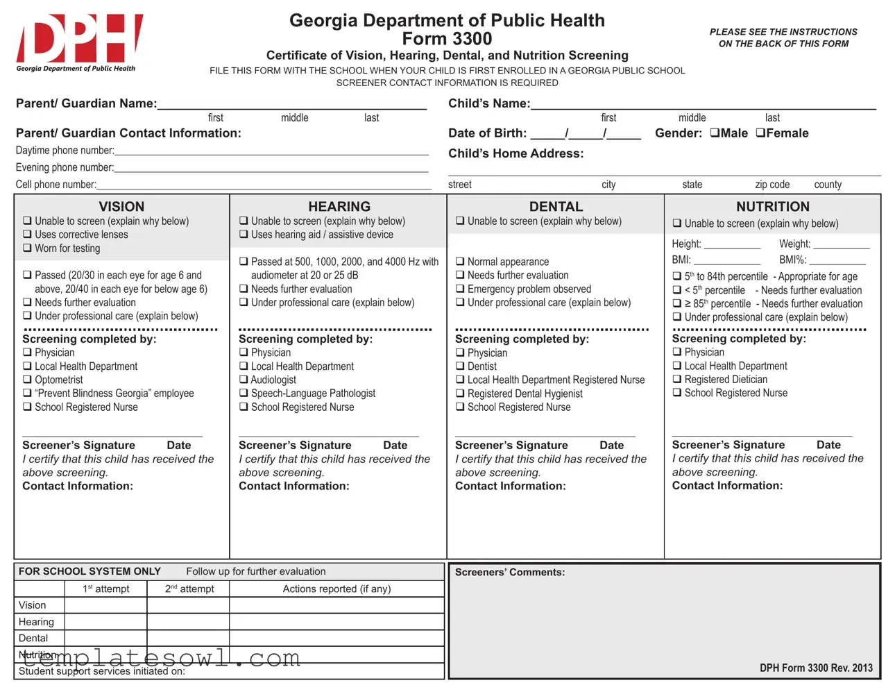 Fill Out Your Ga 3300 Form