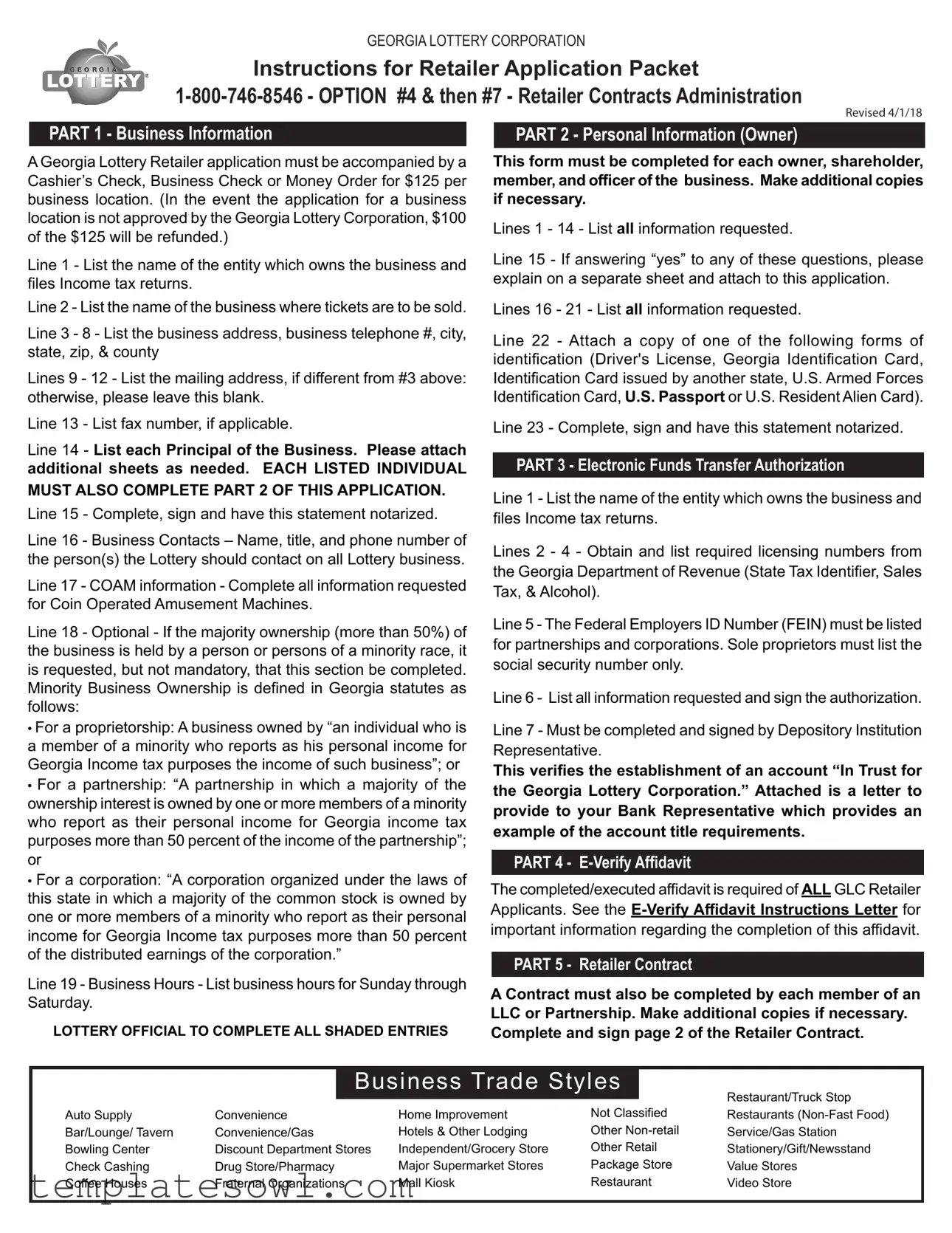 Fill Out Your Ga Lottery Application Form