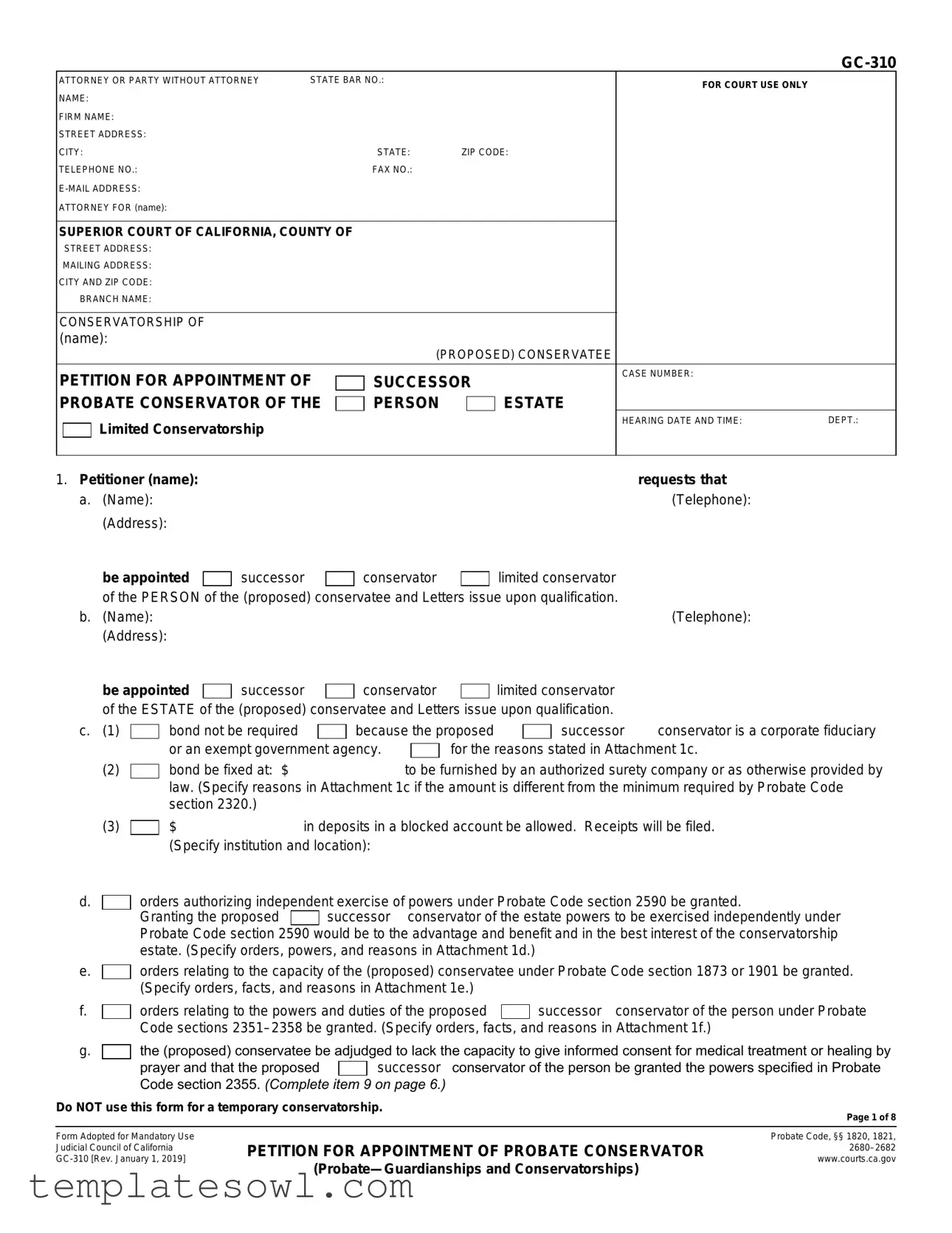 Fill Out Your Gc 310 Form