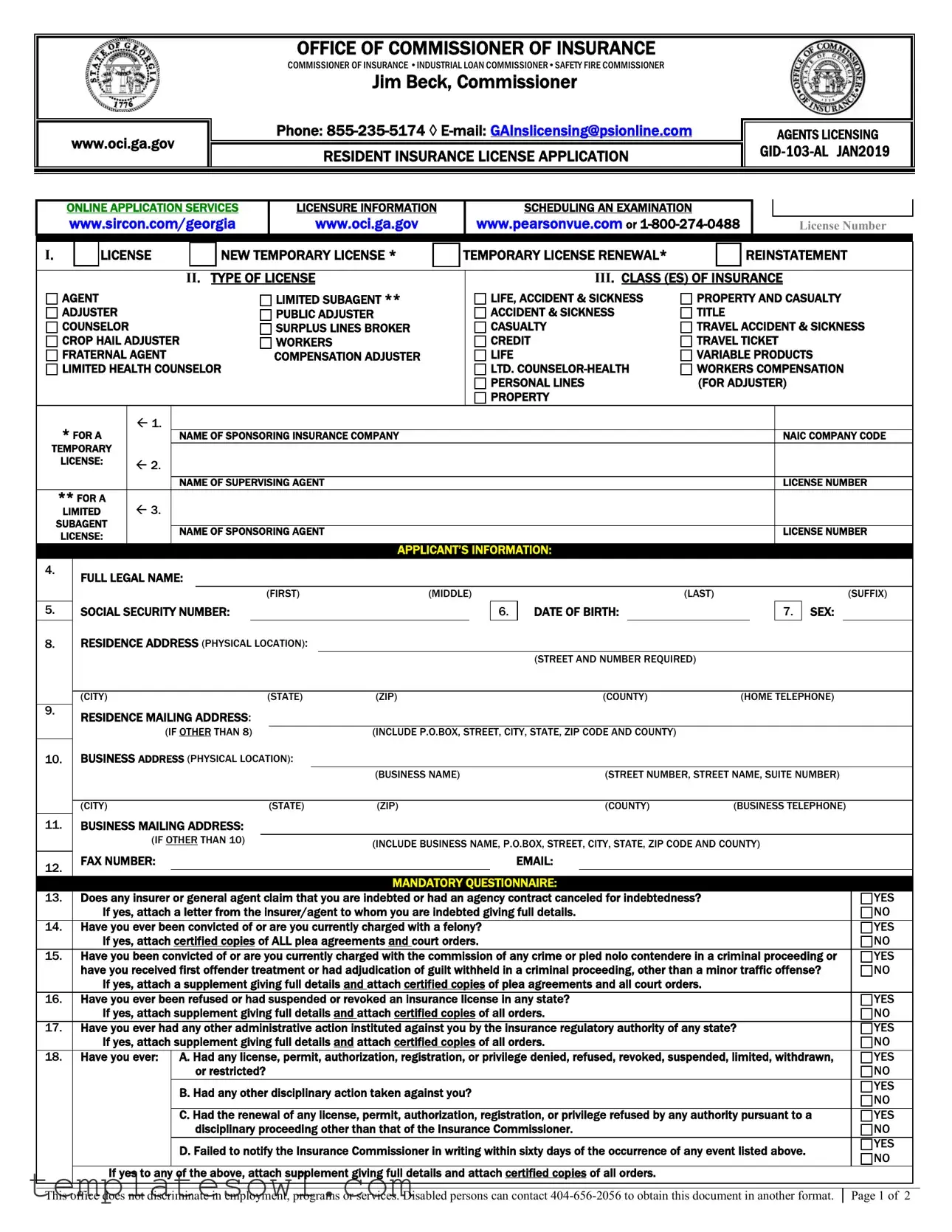 Fill Out Your Gid 103 Al Form