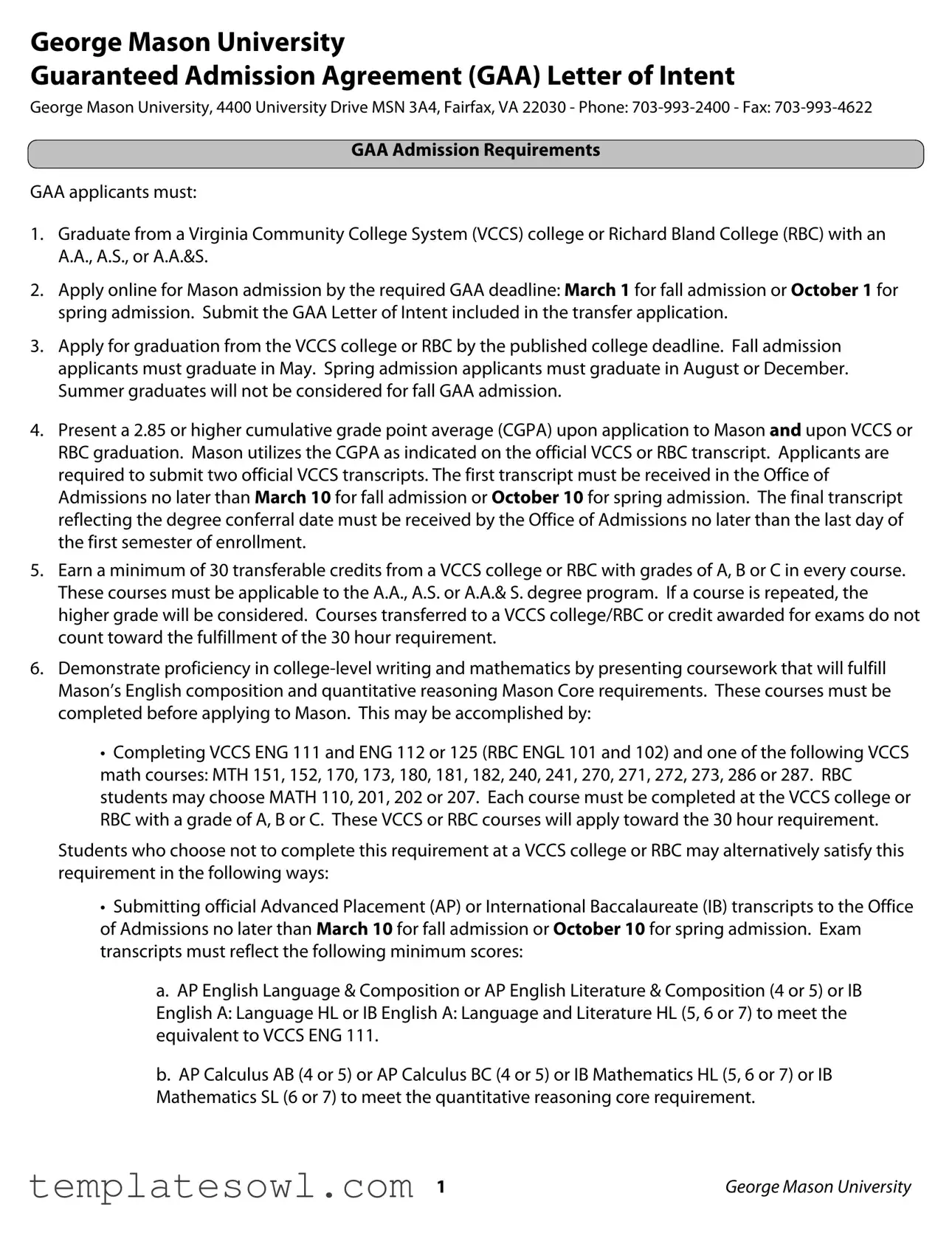Fill Out Your Gmu Letter Form