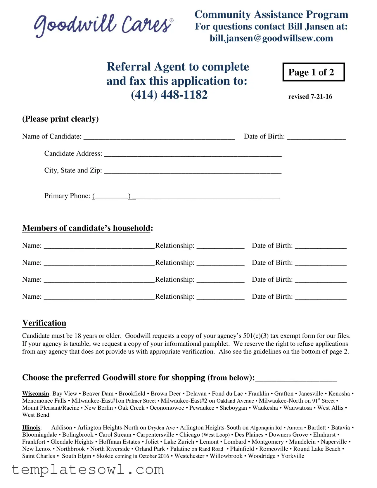 Fill Out Your Goodwill Clothing Voucher Form