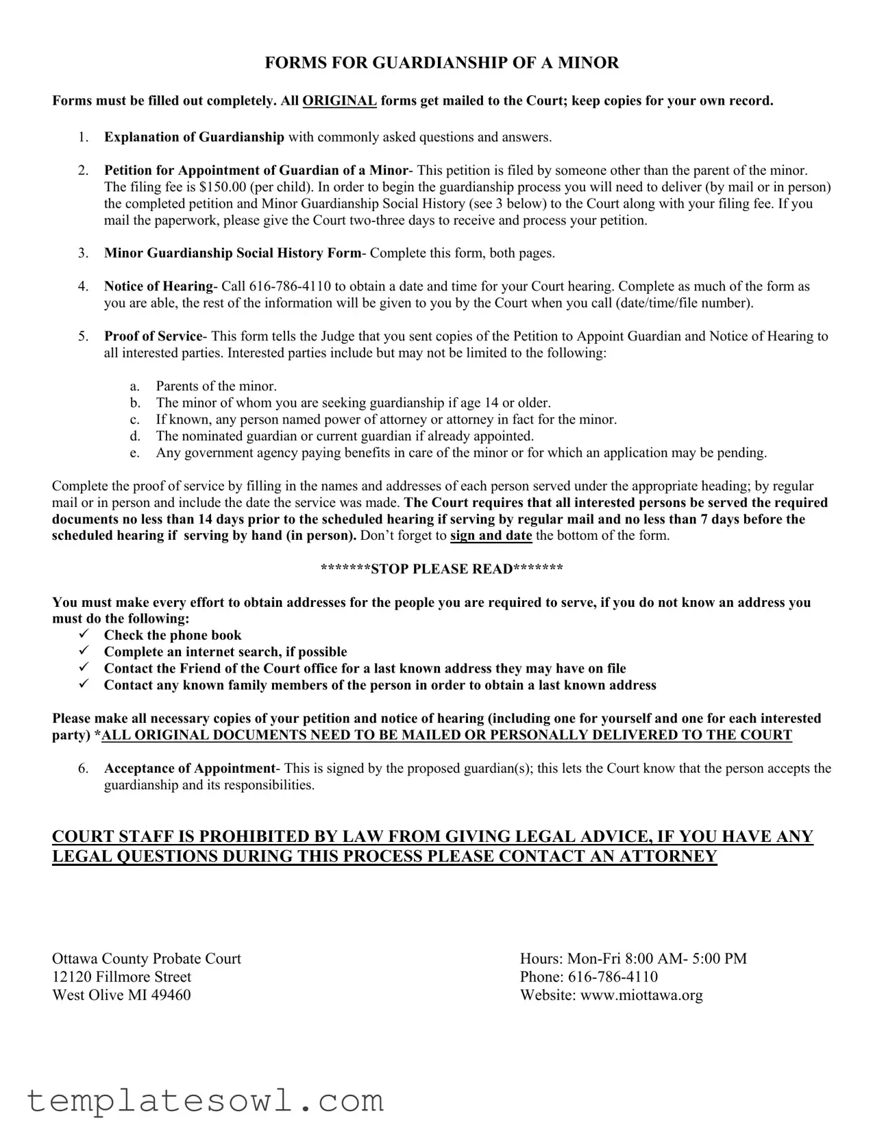 Fill Out Your Guardianship Indiana Form