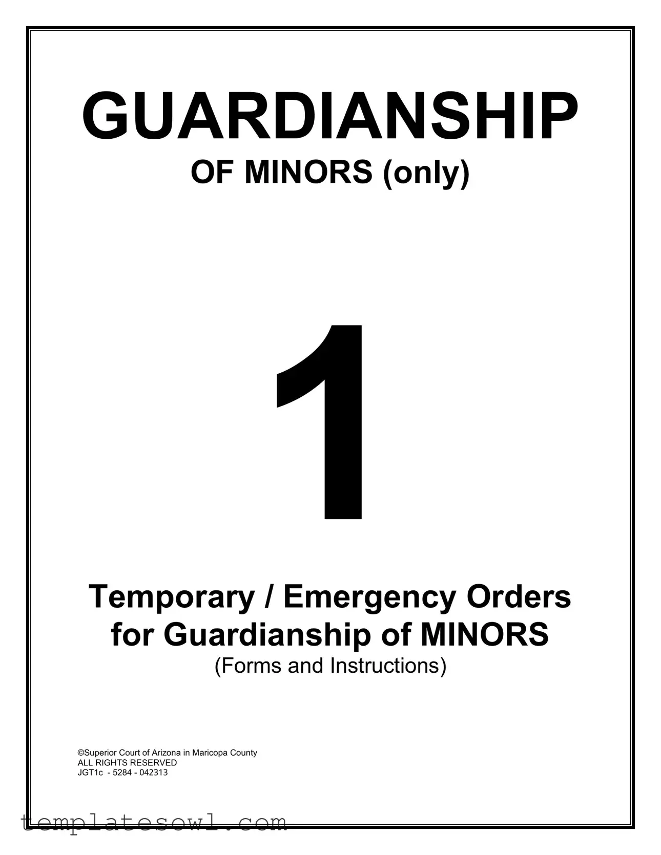 Fill Out Your Guardianship Of Minors Arizona Form