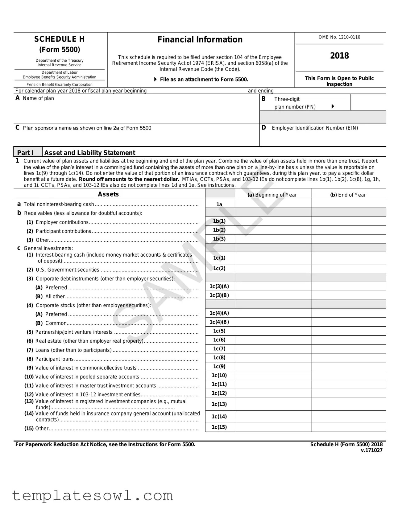 Fill Out Your H 5500 Form
