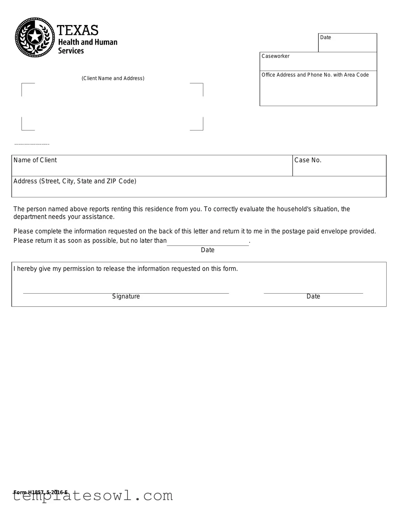 Fill Out Your H1857 Form