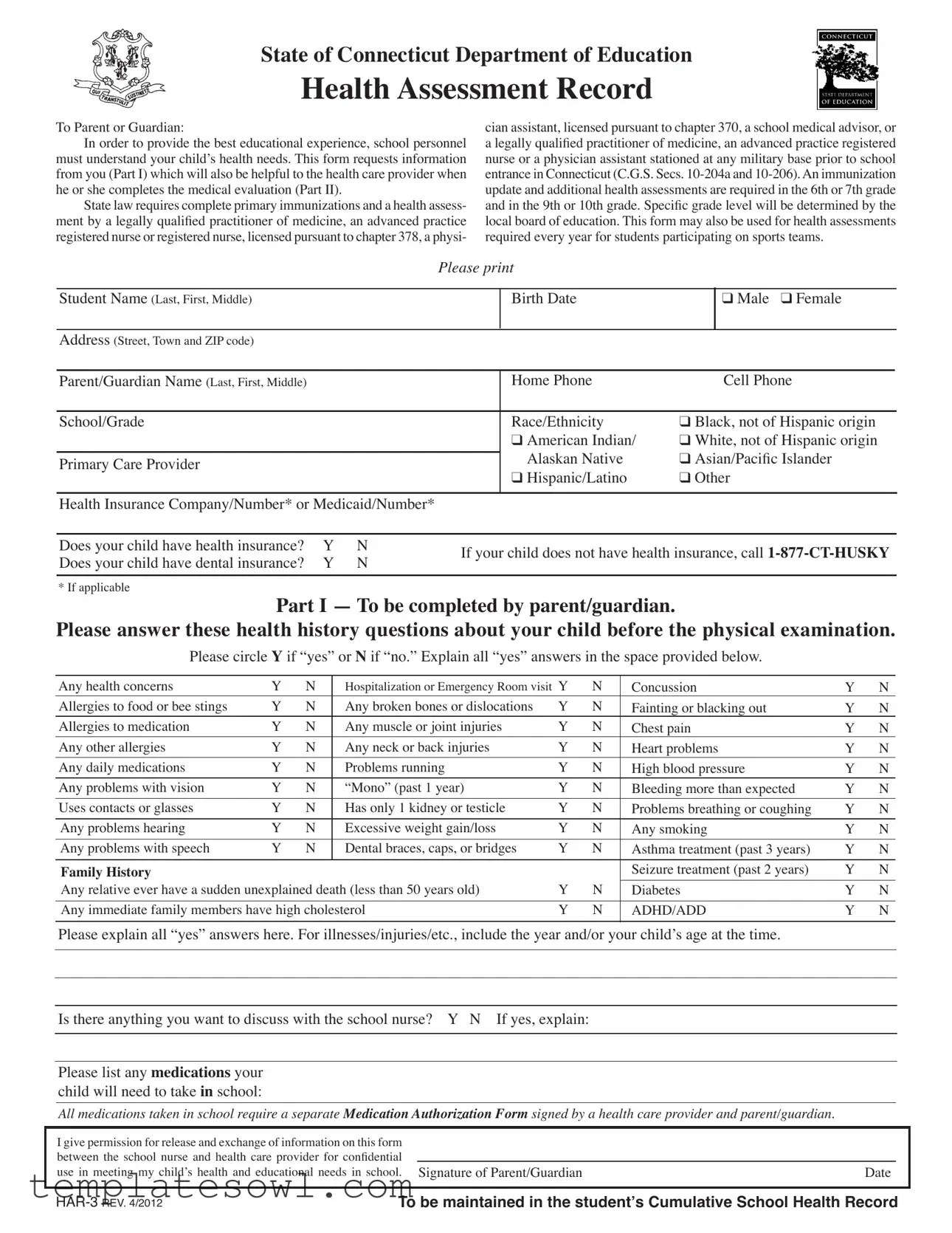 Fill Out Your Har 3 Form
