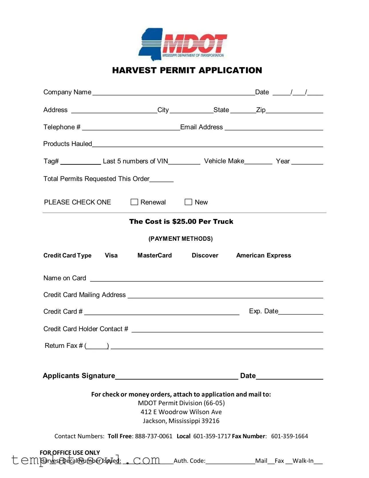 Fill Out Your Harvest Permit Application Form