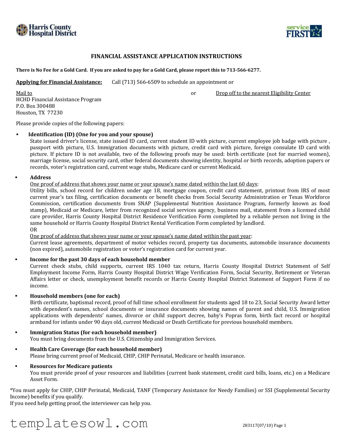 Fill Out Your Hchd Gold Card Application Form