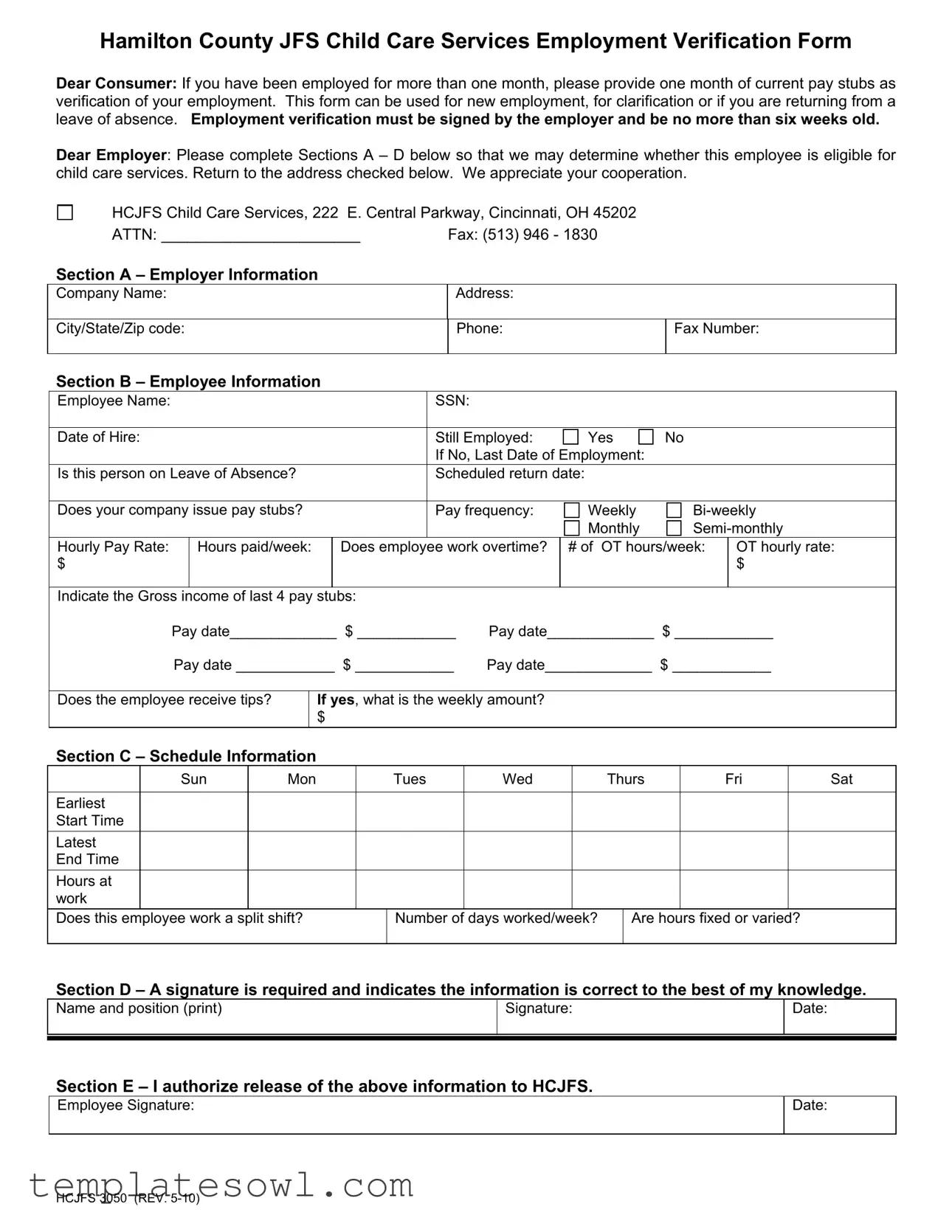 Fill Out Your Hcjfs 3050 Form
