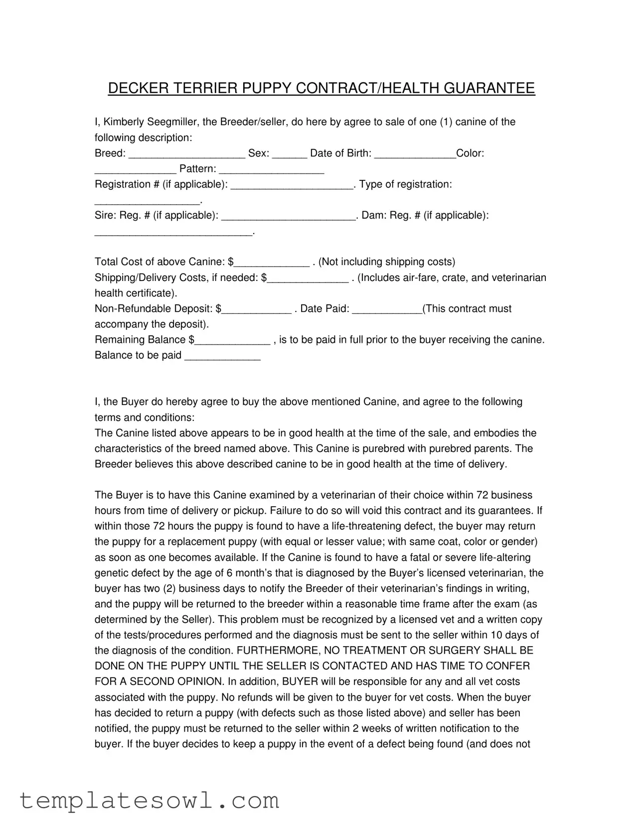 Fill Out Your Health Guarantee Form