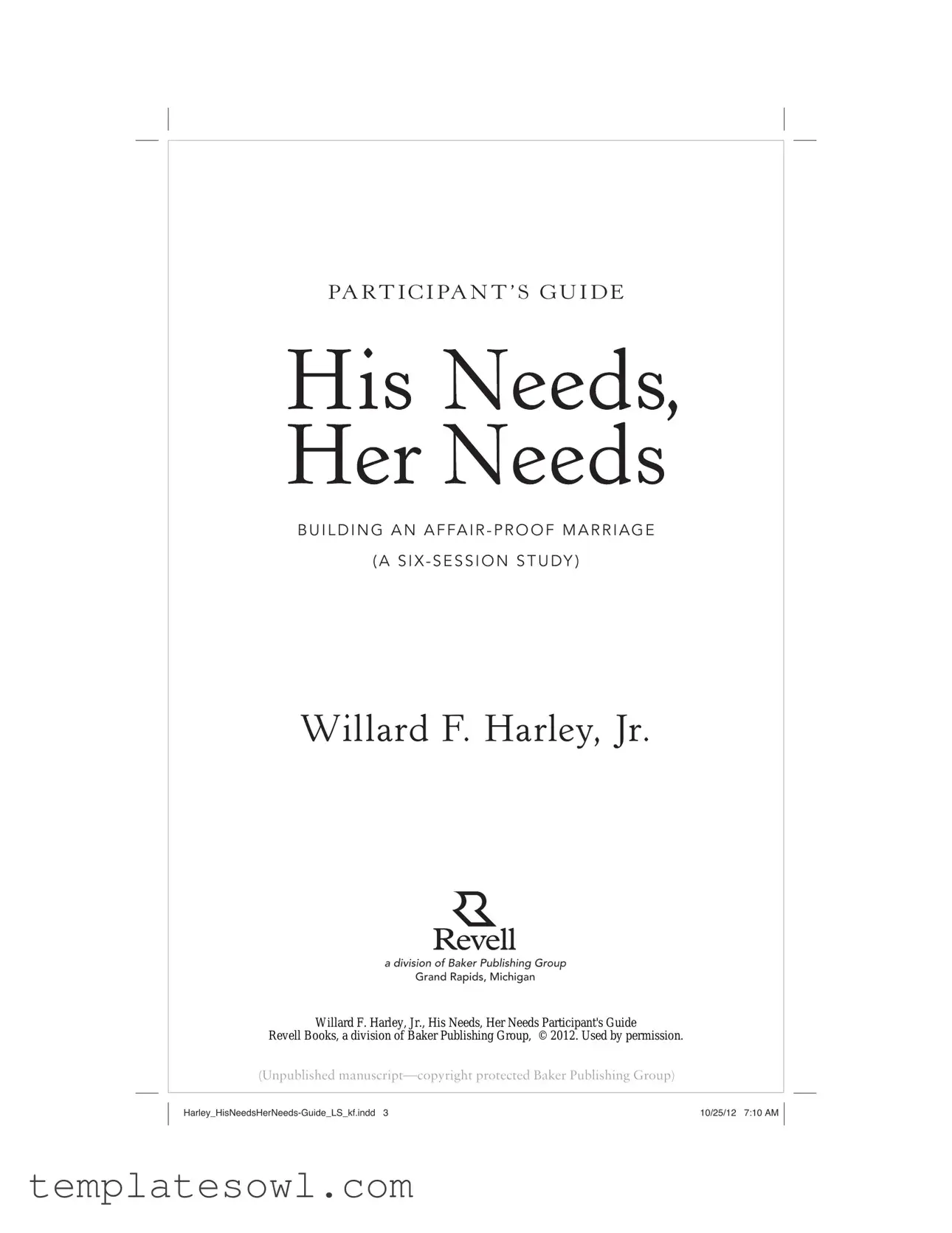 Fill Out Your His Needs Her Needs Form