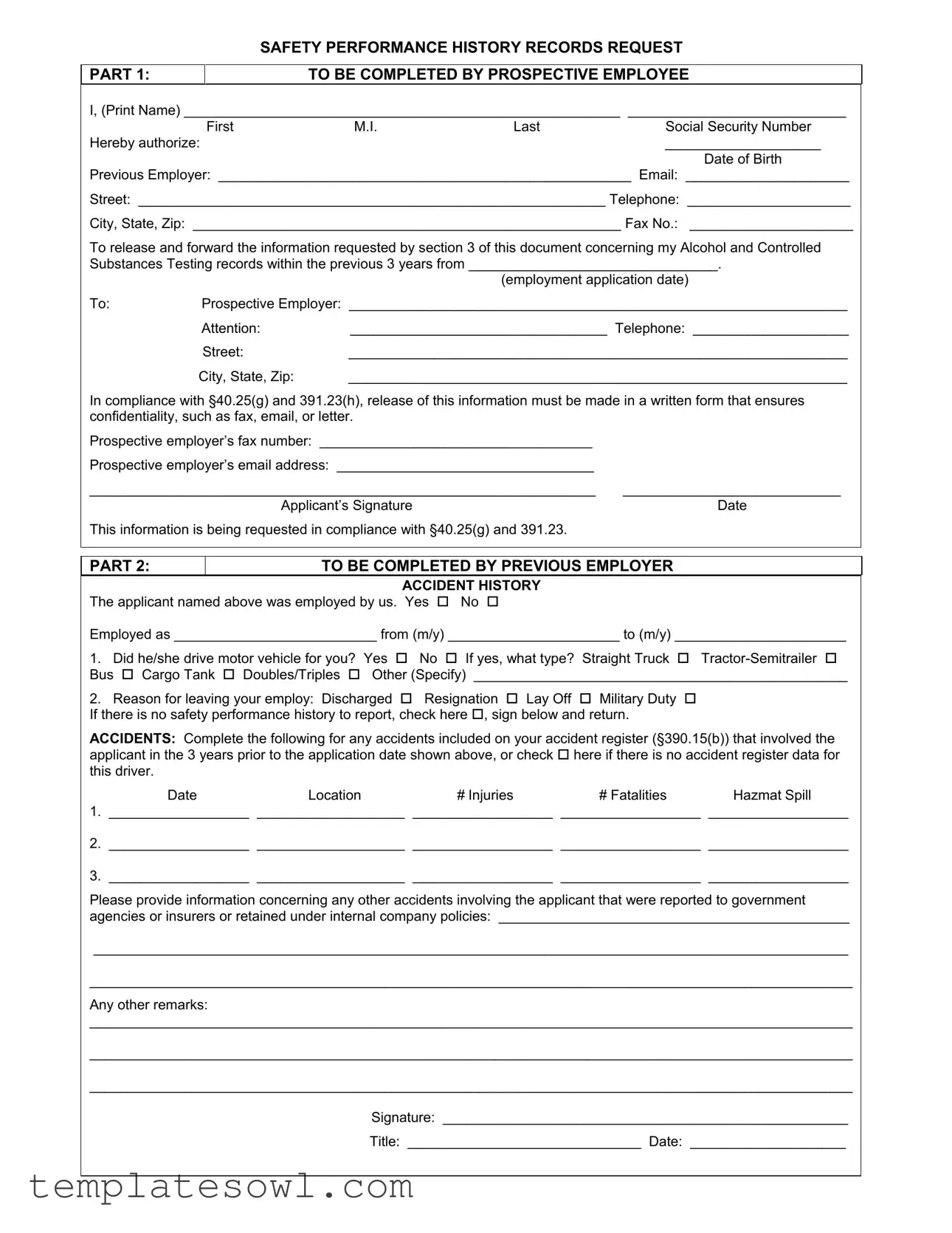 Fill Out Your History Records Request Form