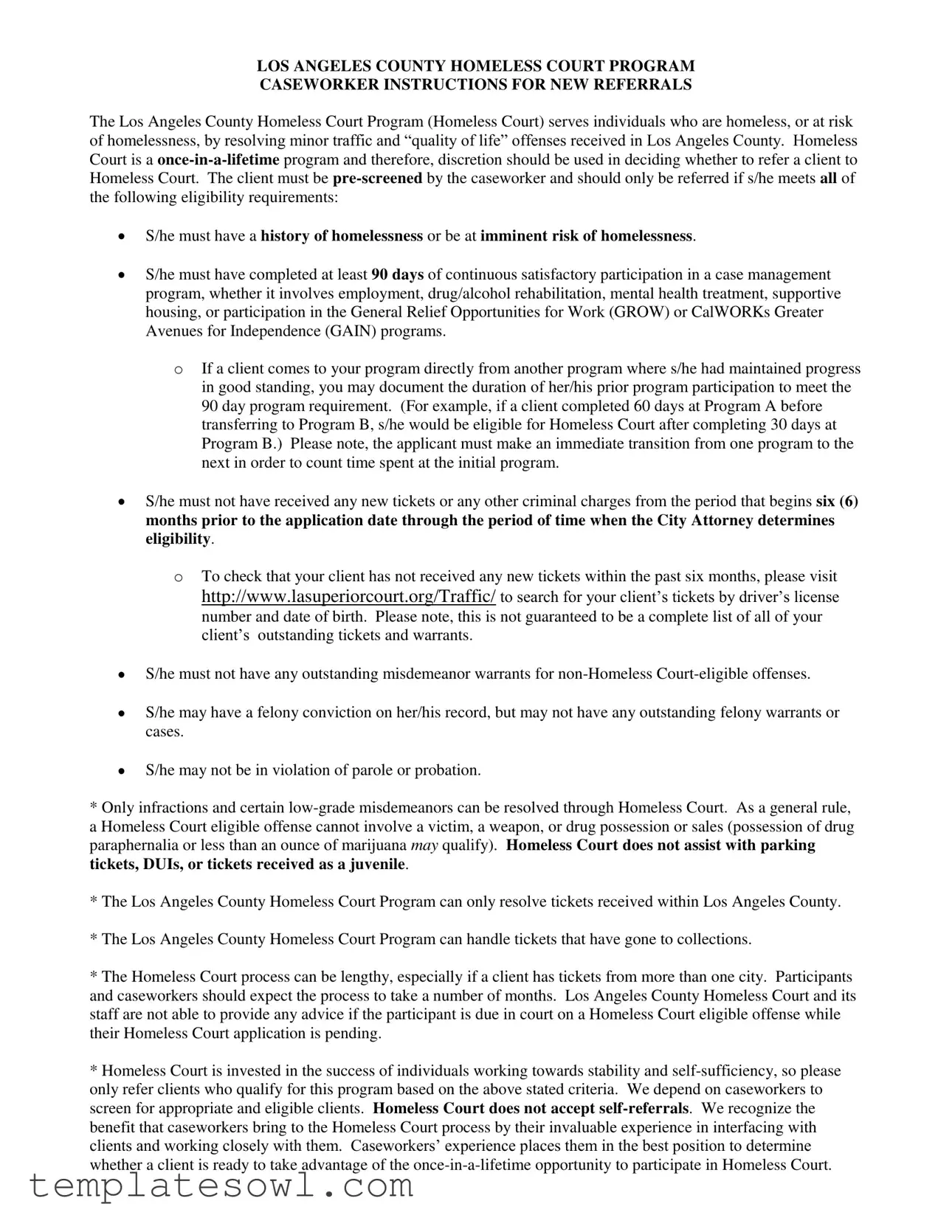 Fill Out Your Homeless Court Application Form