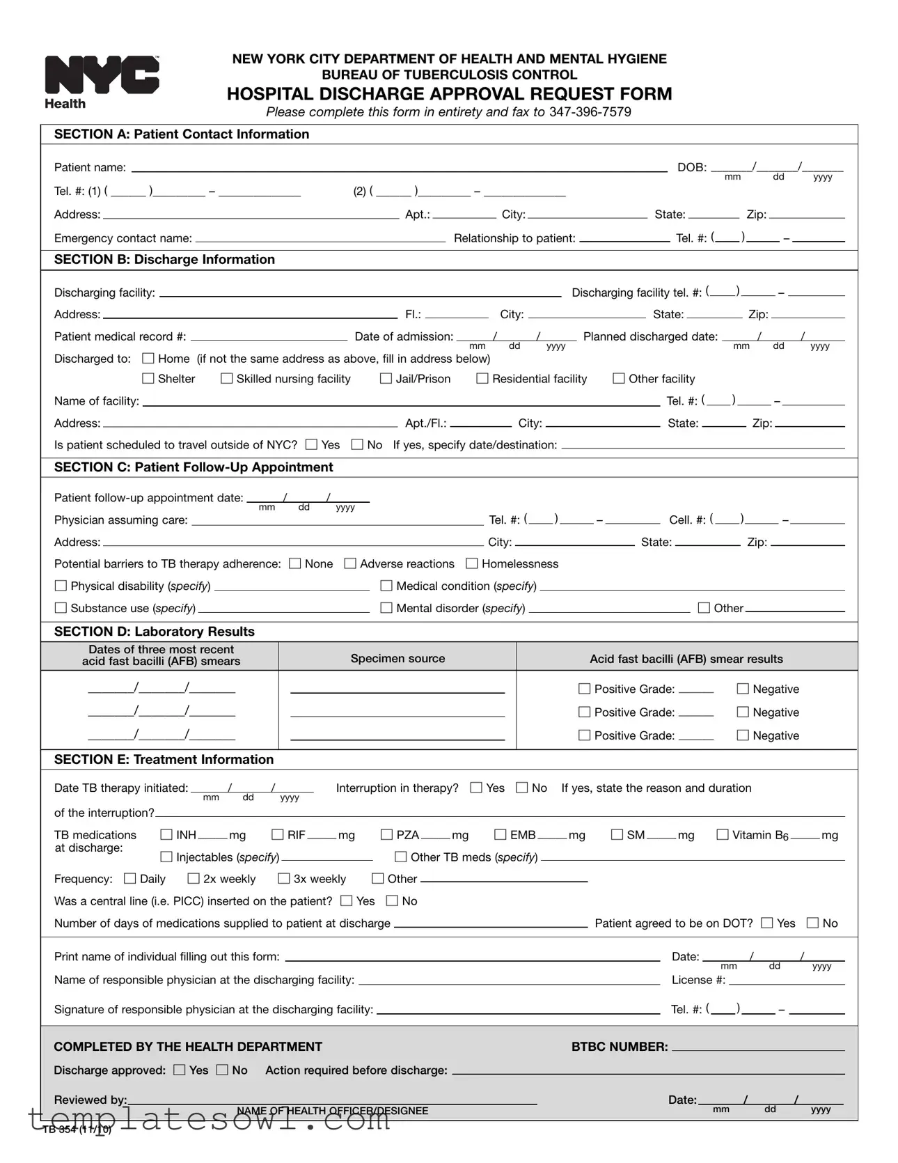 Fill Out Your Hospital Discharge Papers Form
